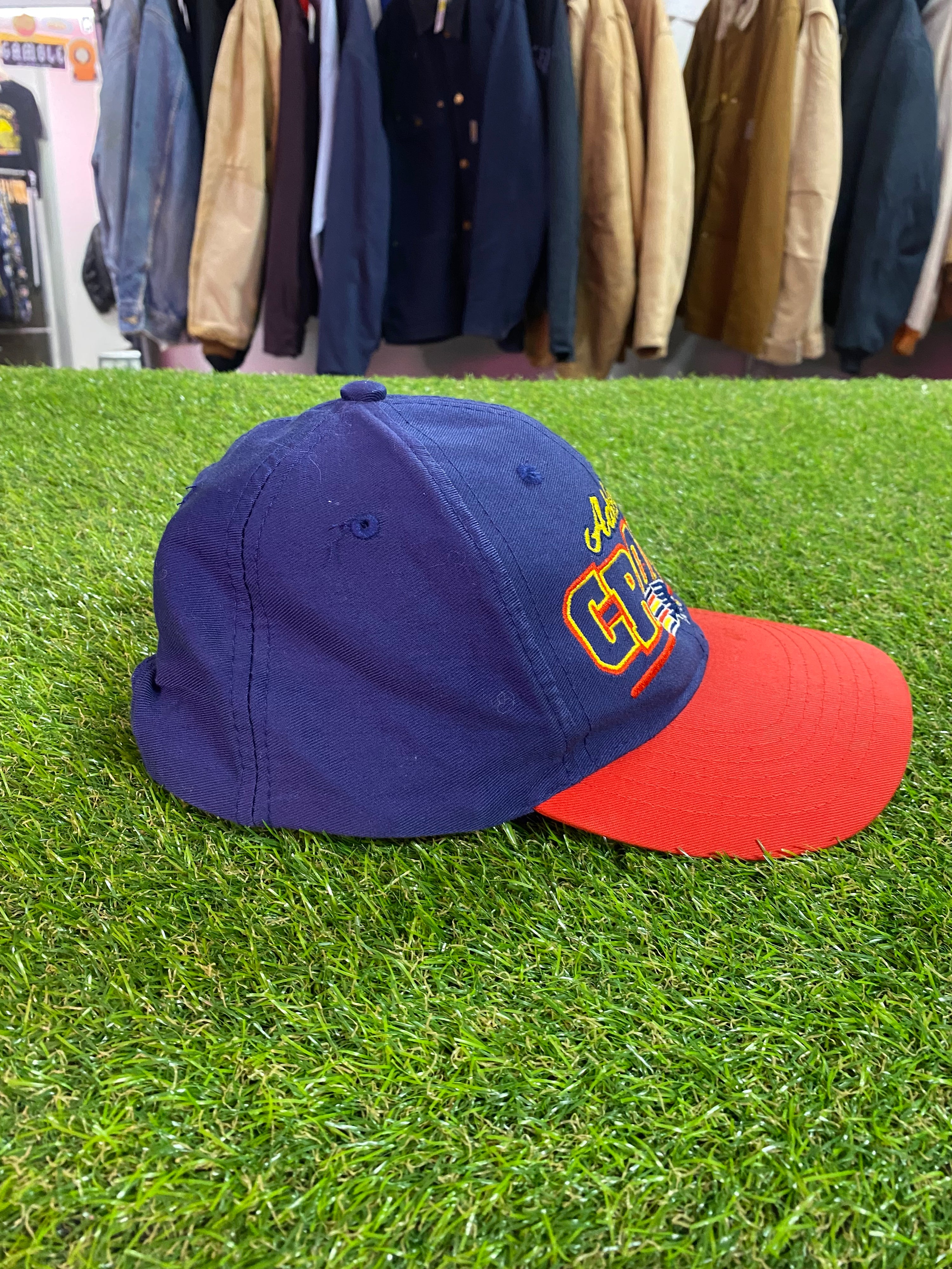Vintage Adelaide Crows Red Brim Cap Warthog Creature Tag