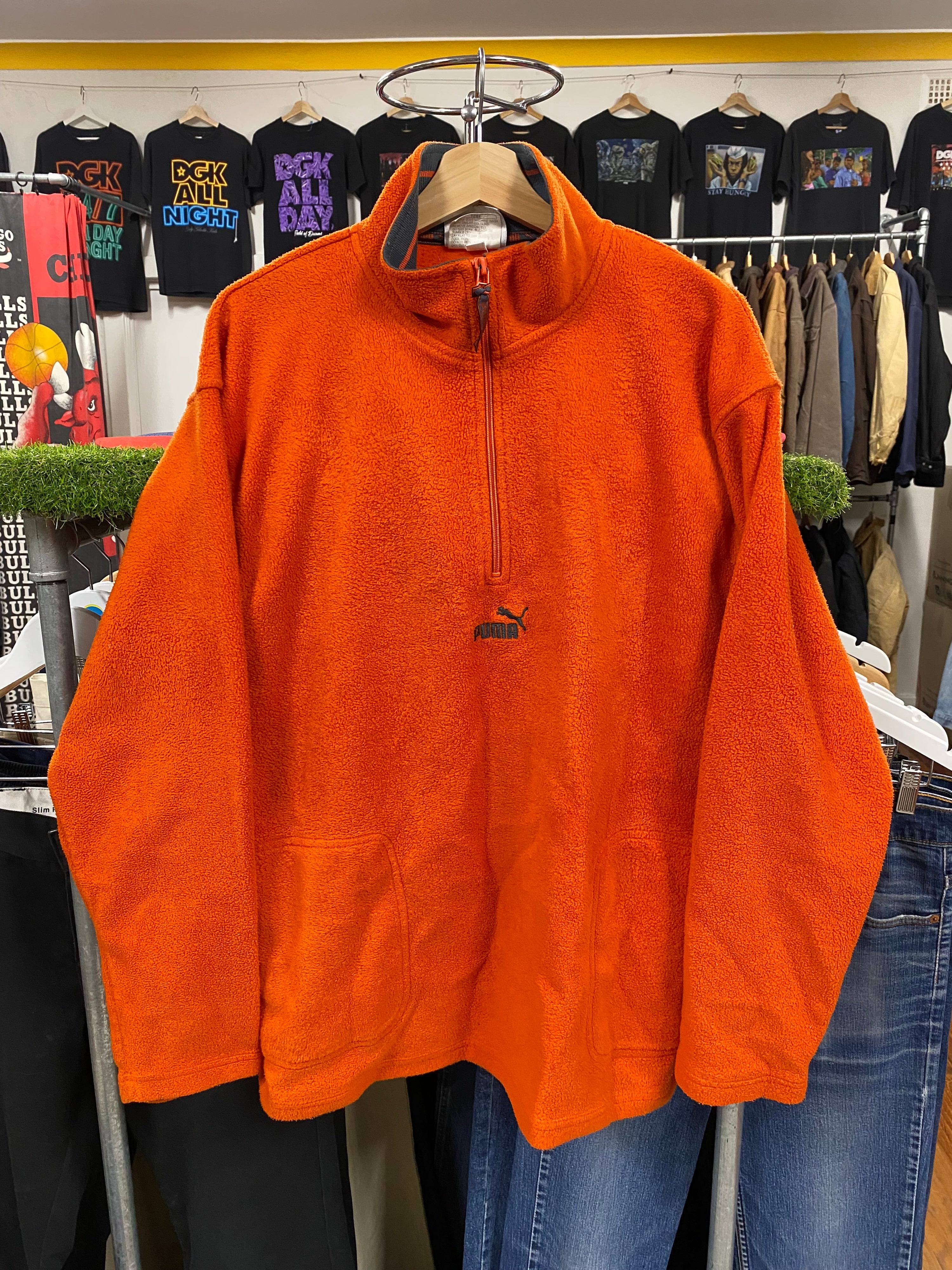 [L] Puma Orange 1/4 Zip Jumper