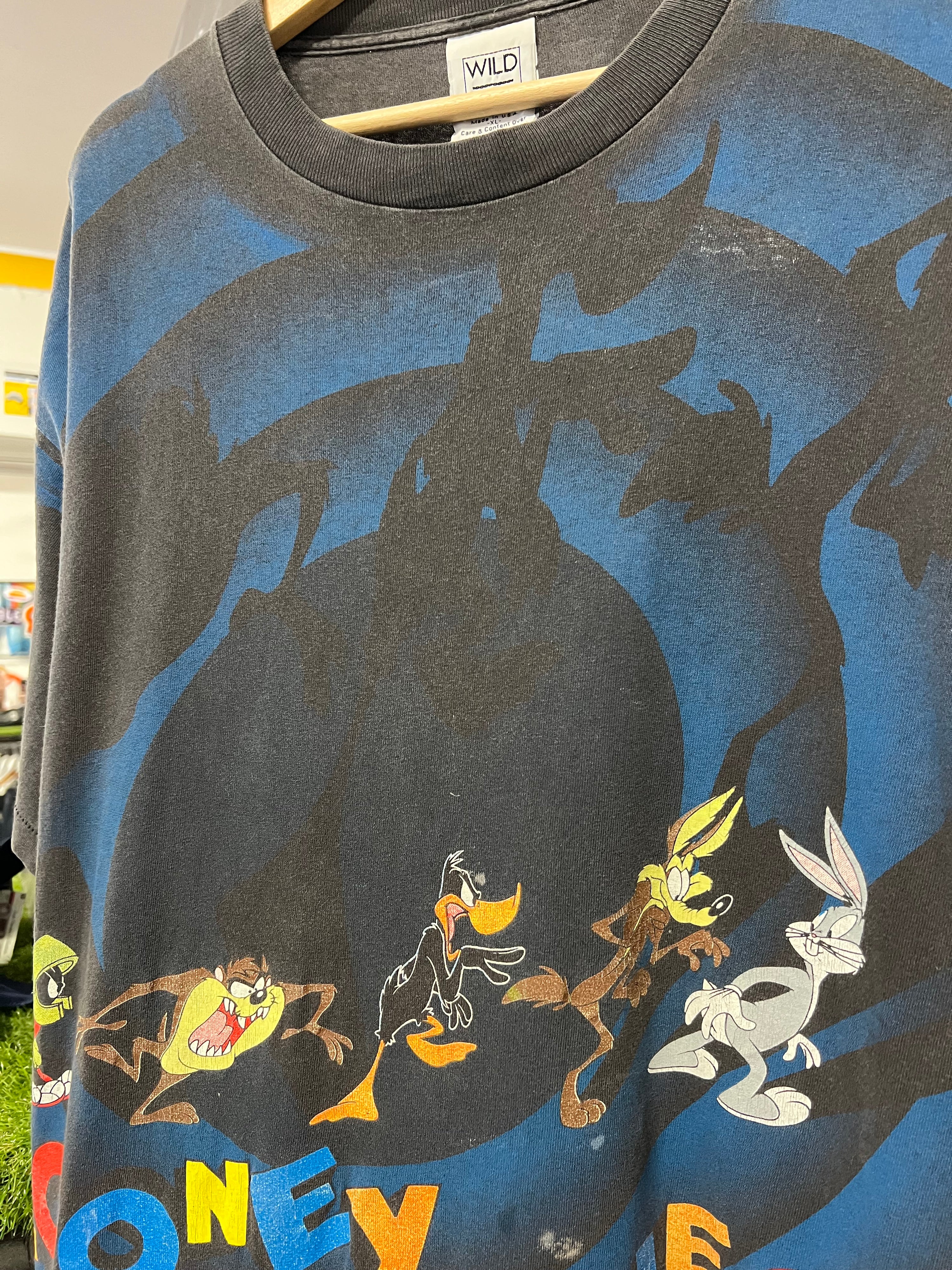 [XL] 1993 Looney Tunes Blue Shadow All Over Print