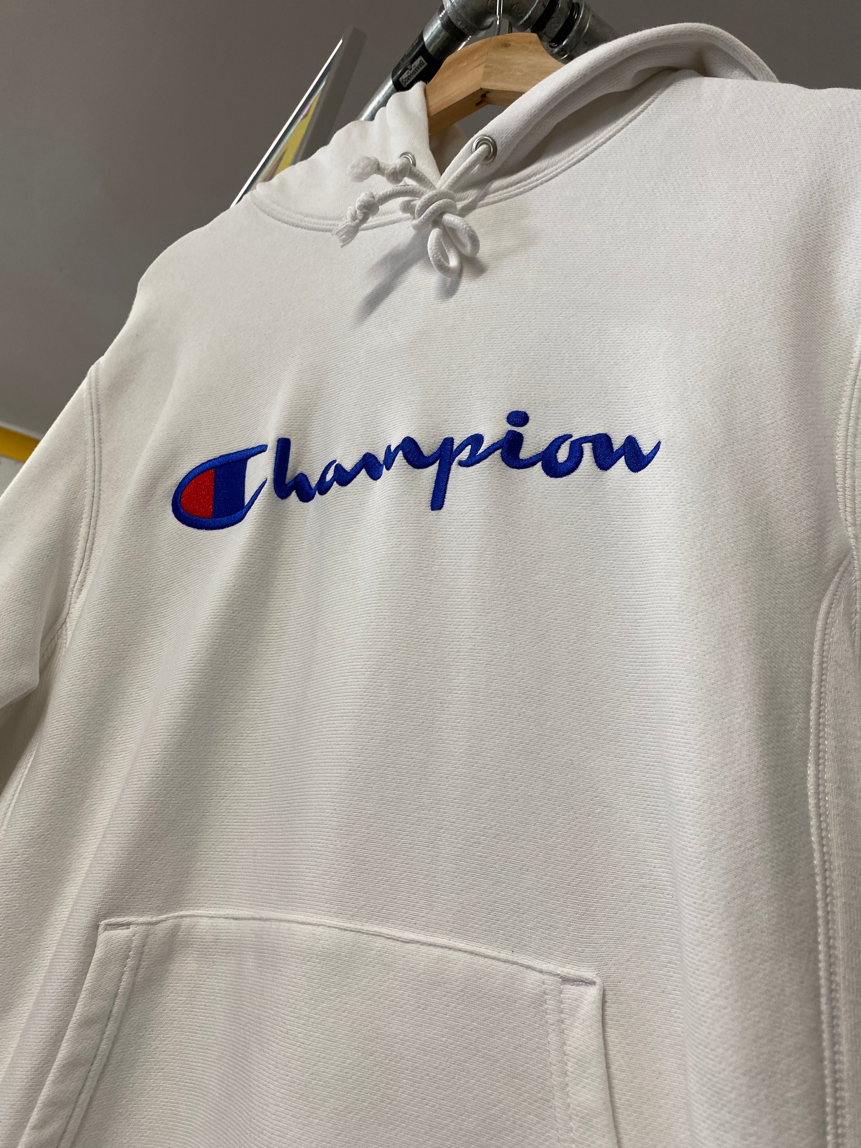 M - Champion Reverse Weave White Hoodie