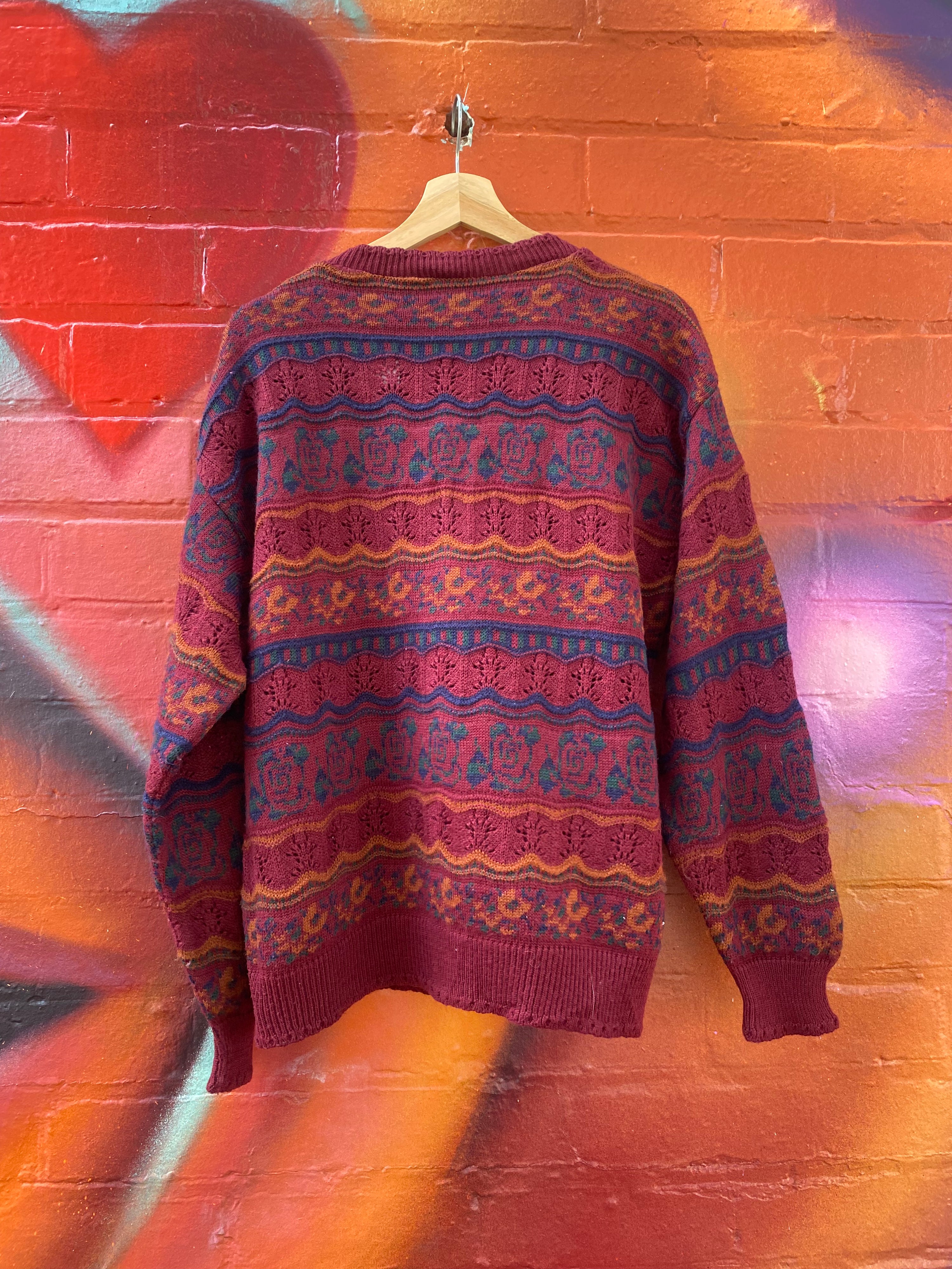 [S] Maroon Button-up Cardigan Made in Aus