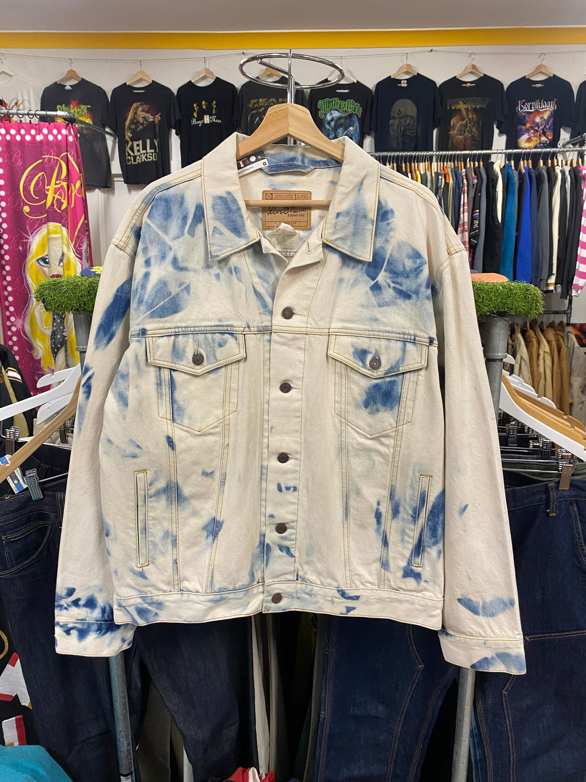 [L] Levi Strauss Signature White/Blue Denim Jacket