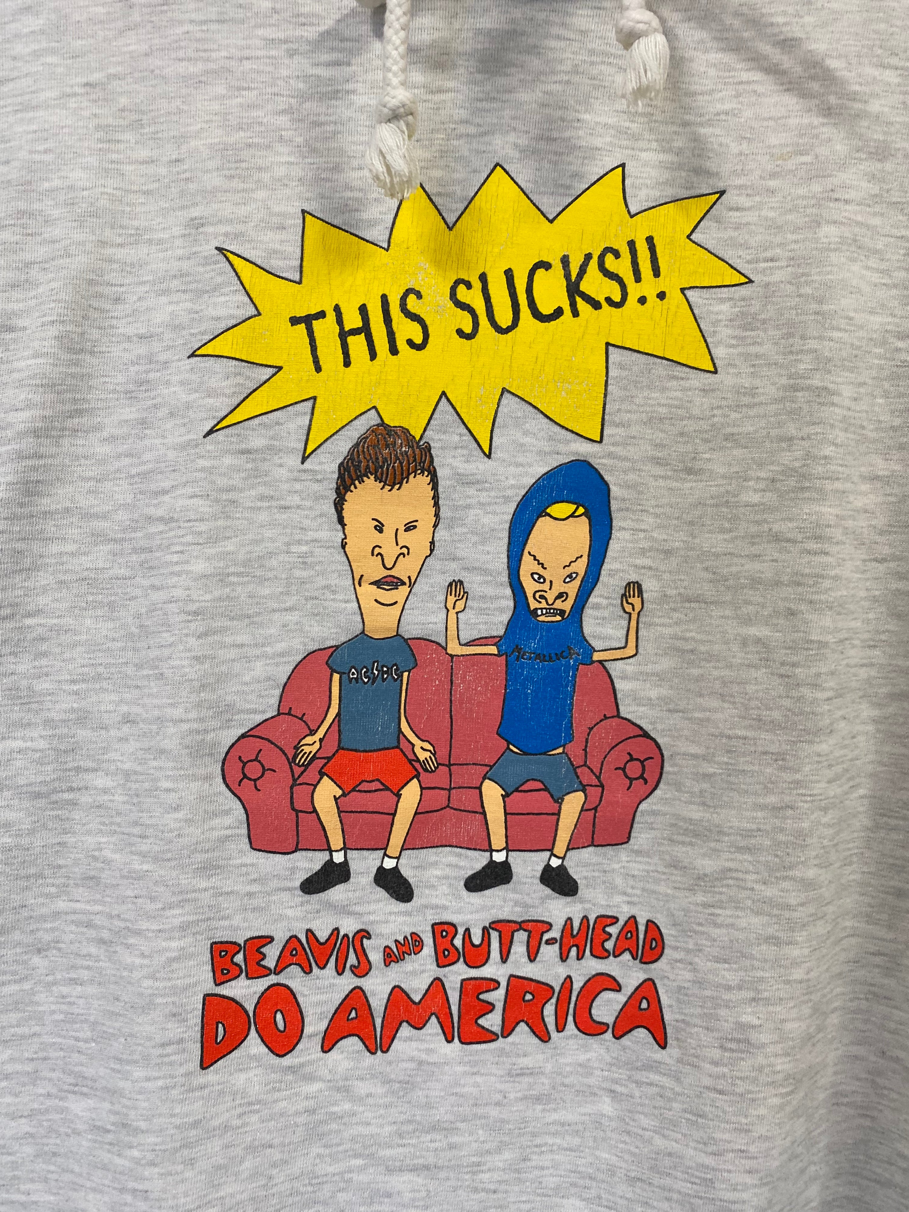[XL] Vintage Beavis and Butthead Do America Grey Hoodie