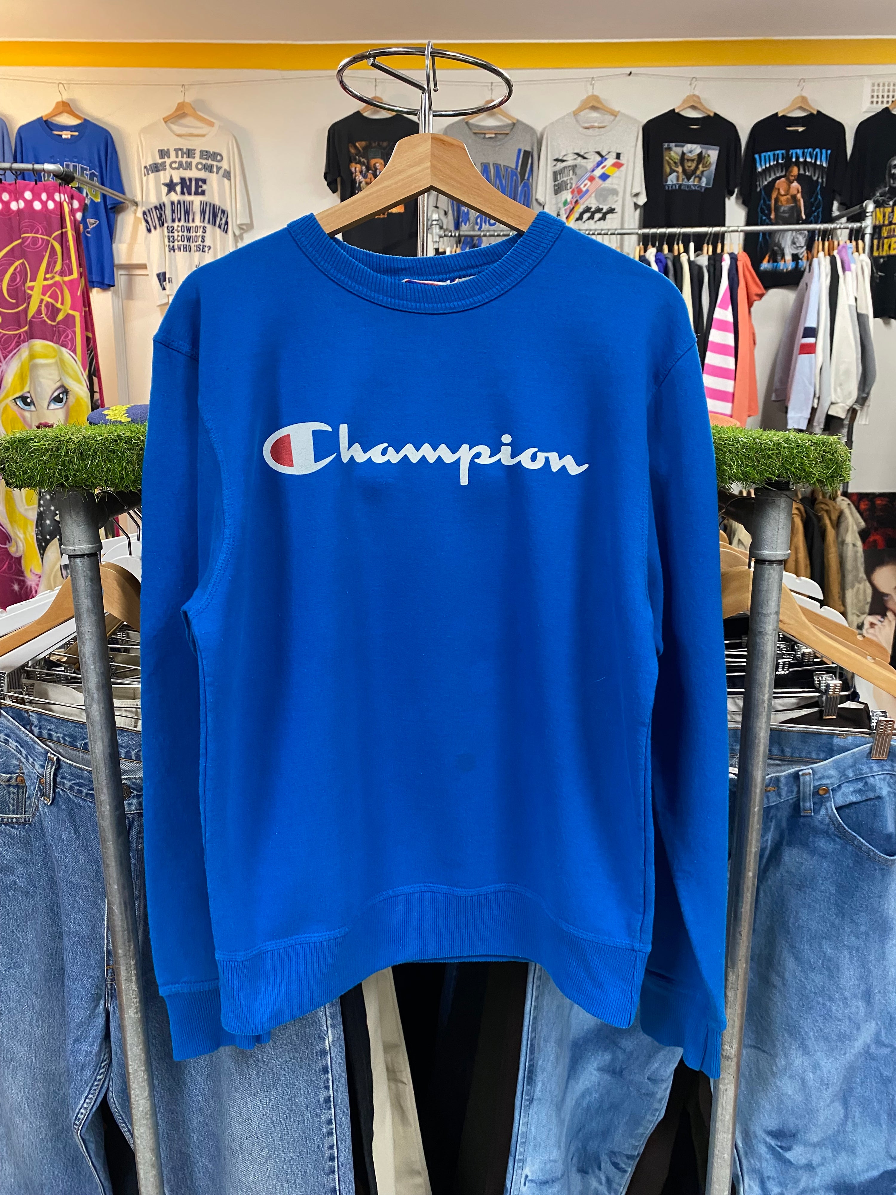 [S] Champion Blue Centre Logo Jumper