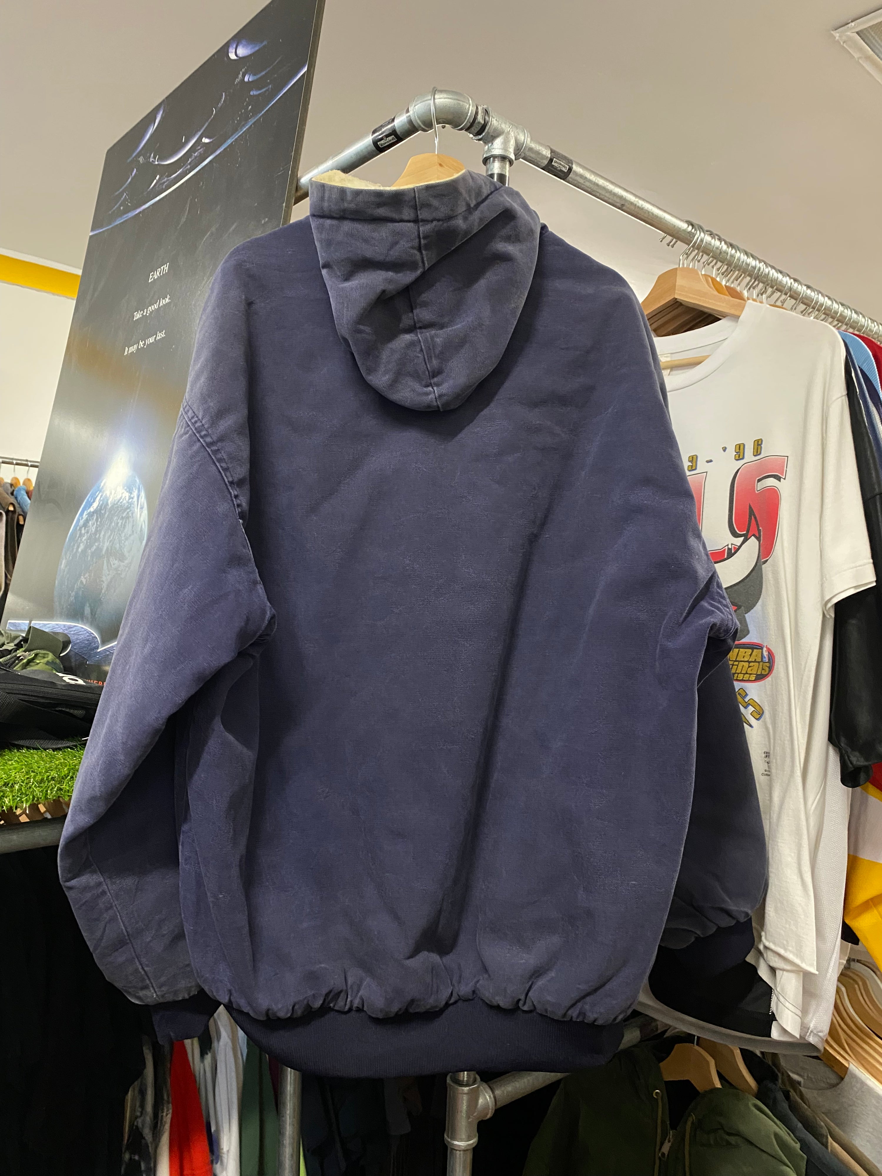 [2XL] AEW Vintage Blue Hooded Work Jacket