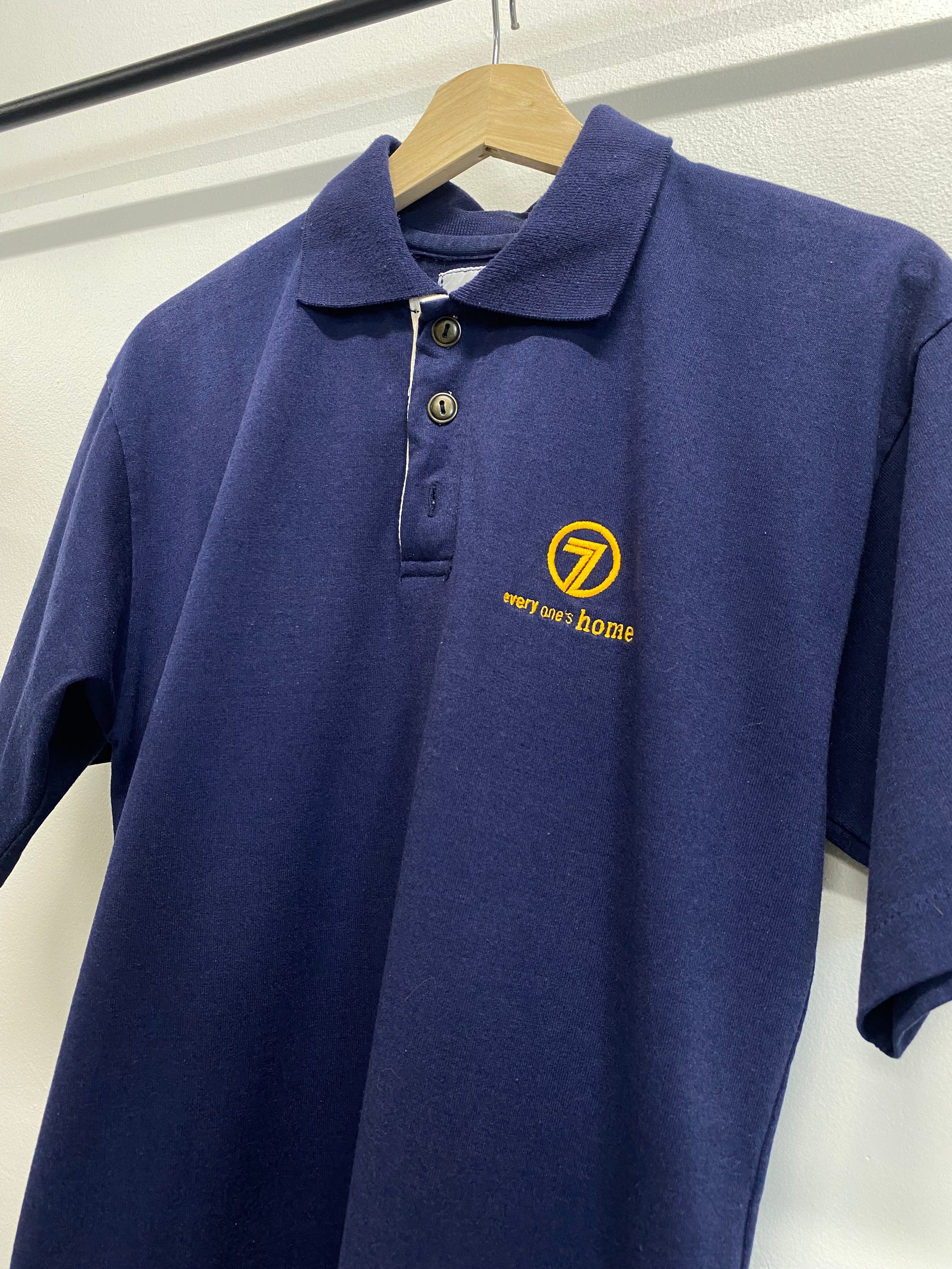 [L] Vintage Channel 7 'Every One's Home' Blue Polo