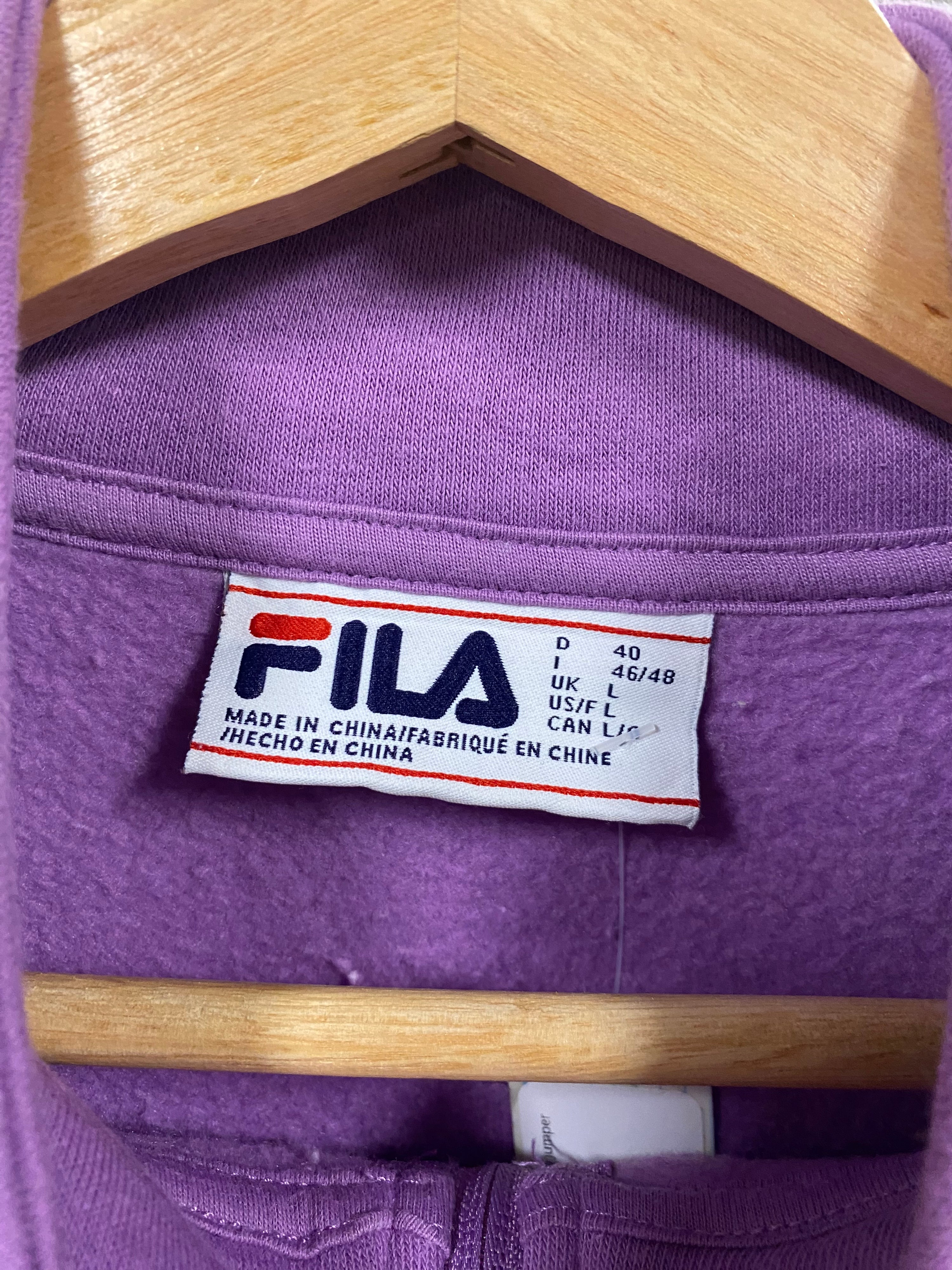 [L] FILA Purple/Grey Chevron 1/4 Zip Jumper