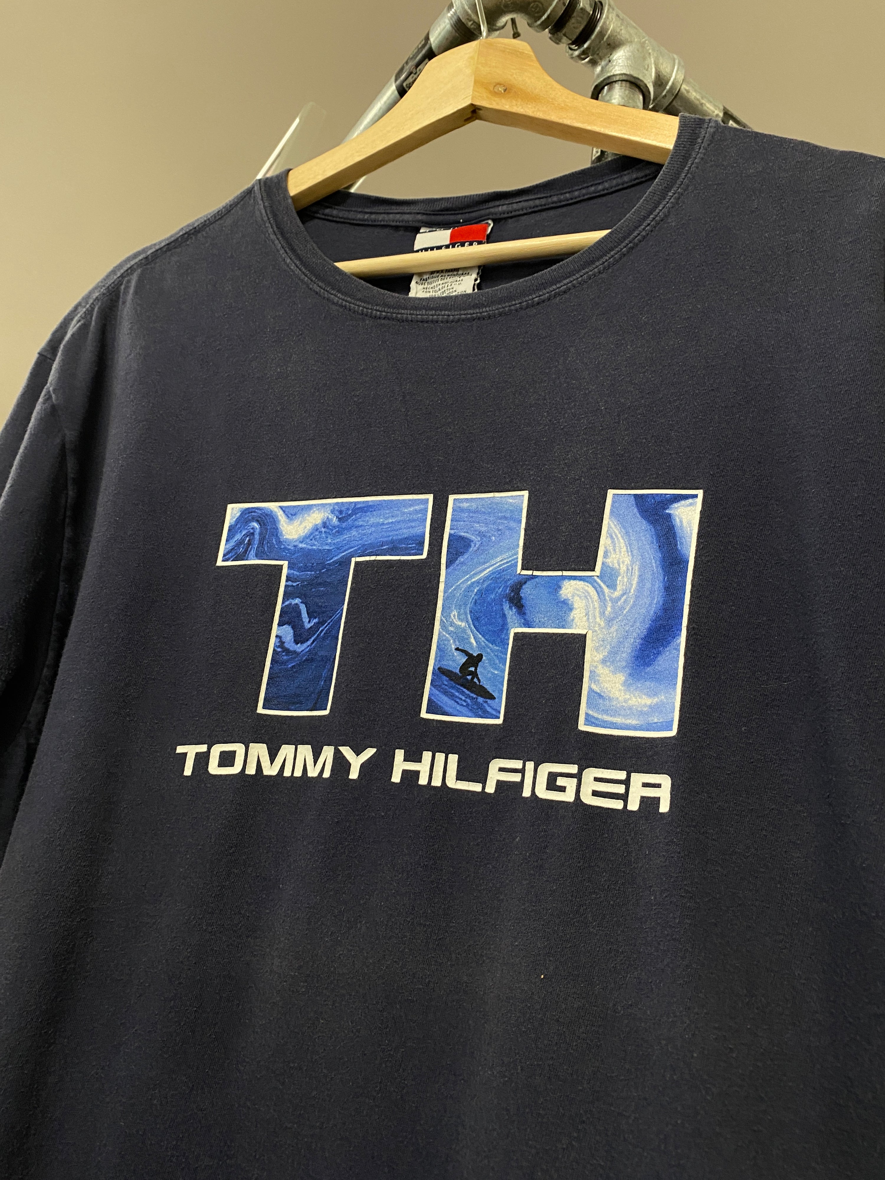 M - Tommy Hilfiger Wave Logo Blue Tee