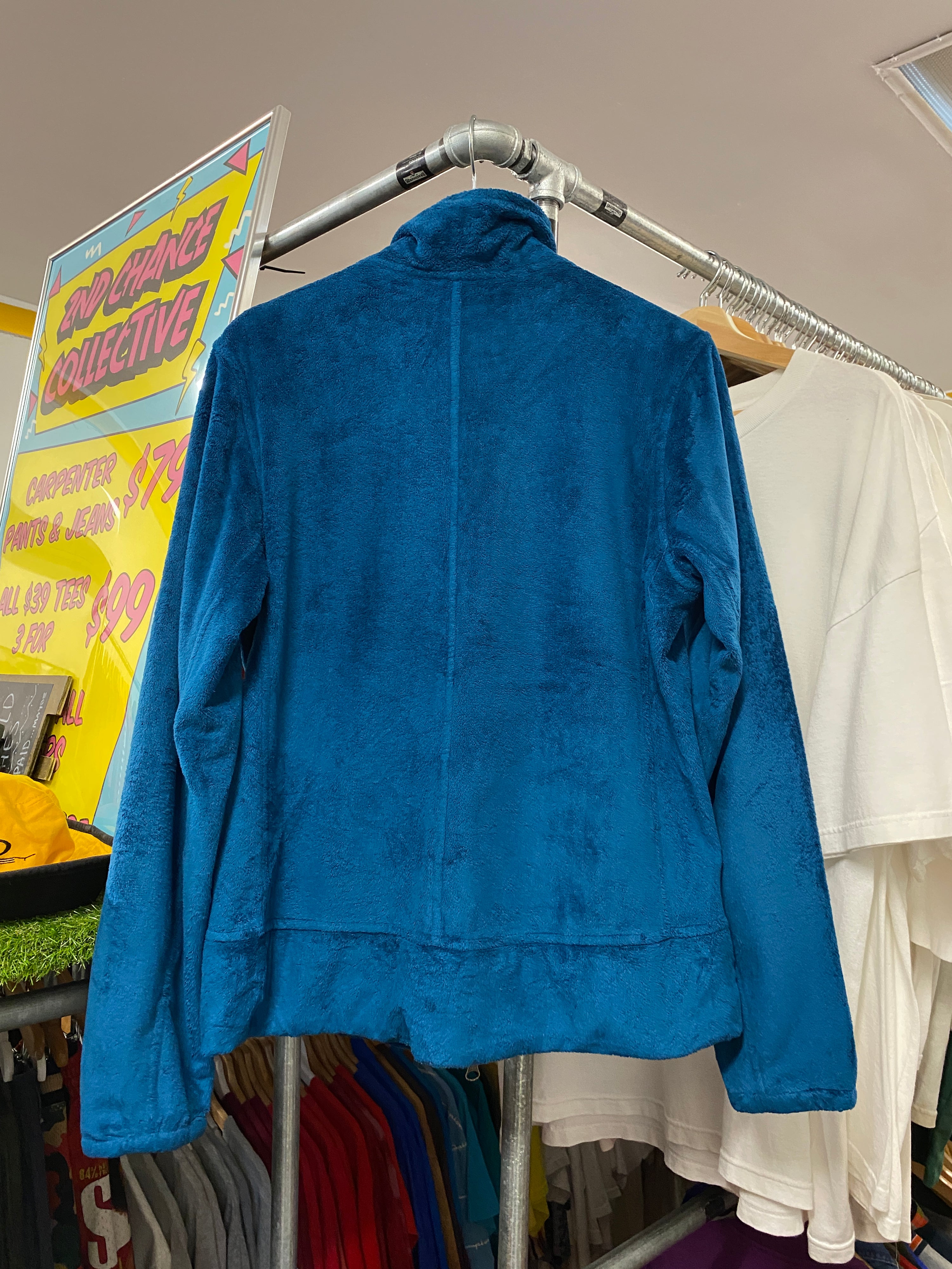 L - Ladies The North Face Turquoise Zip Up Fleece