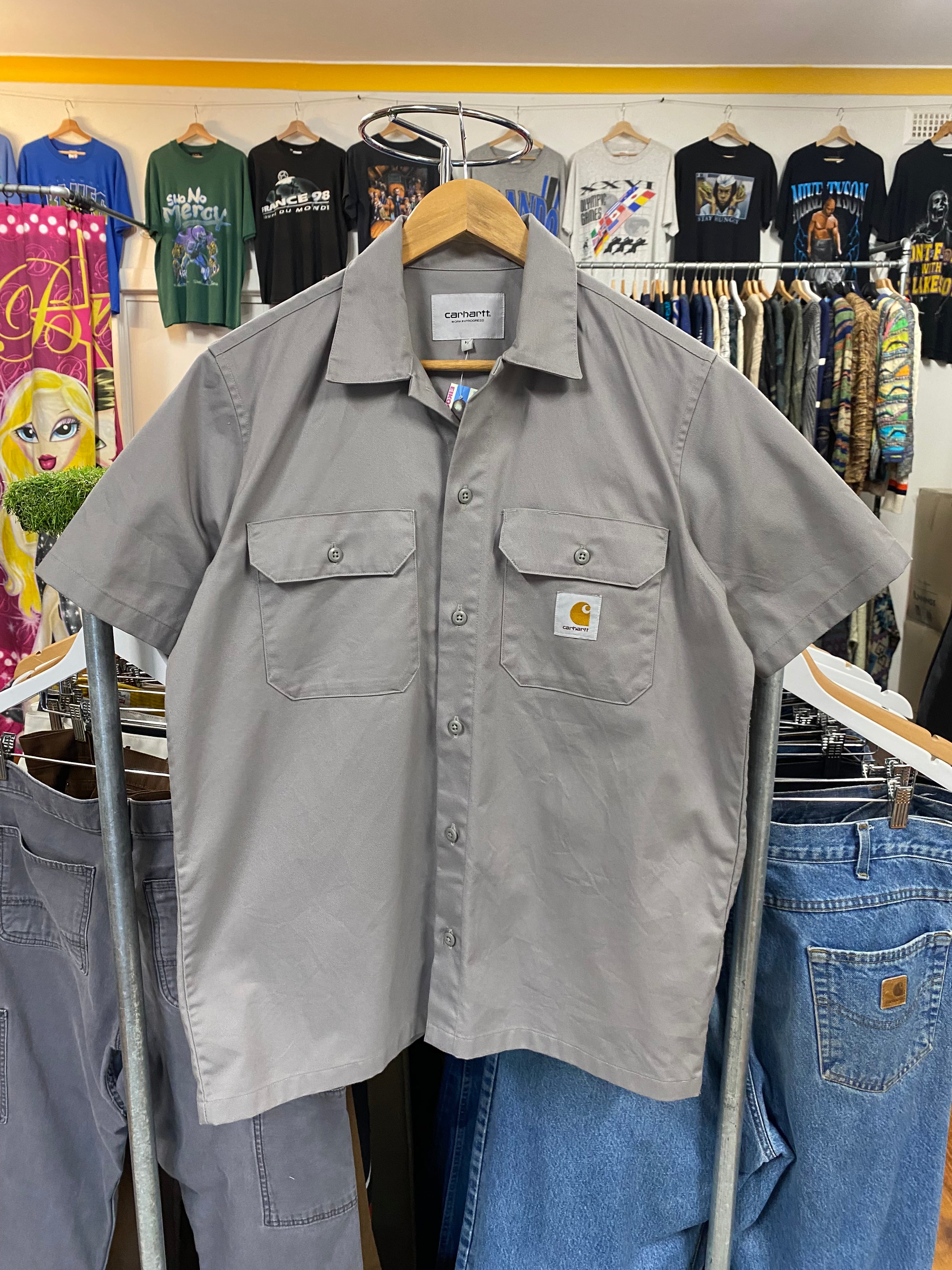 [M] Carhartt WIP Grey Button-up Tee