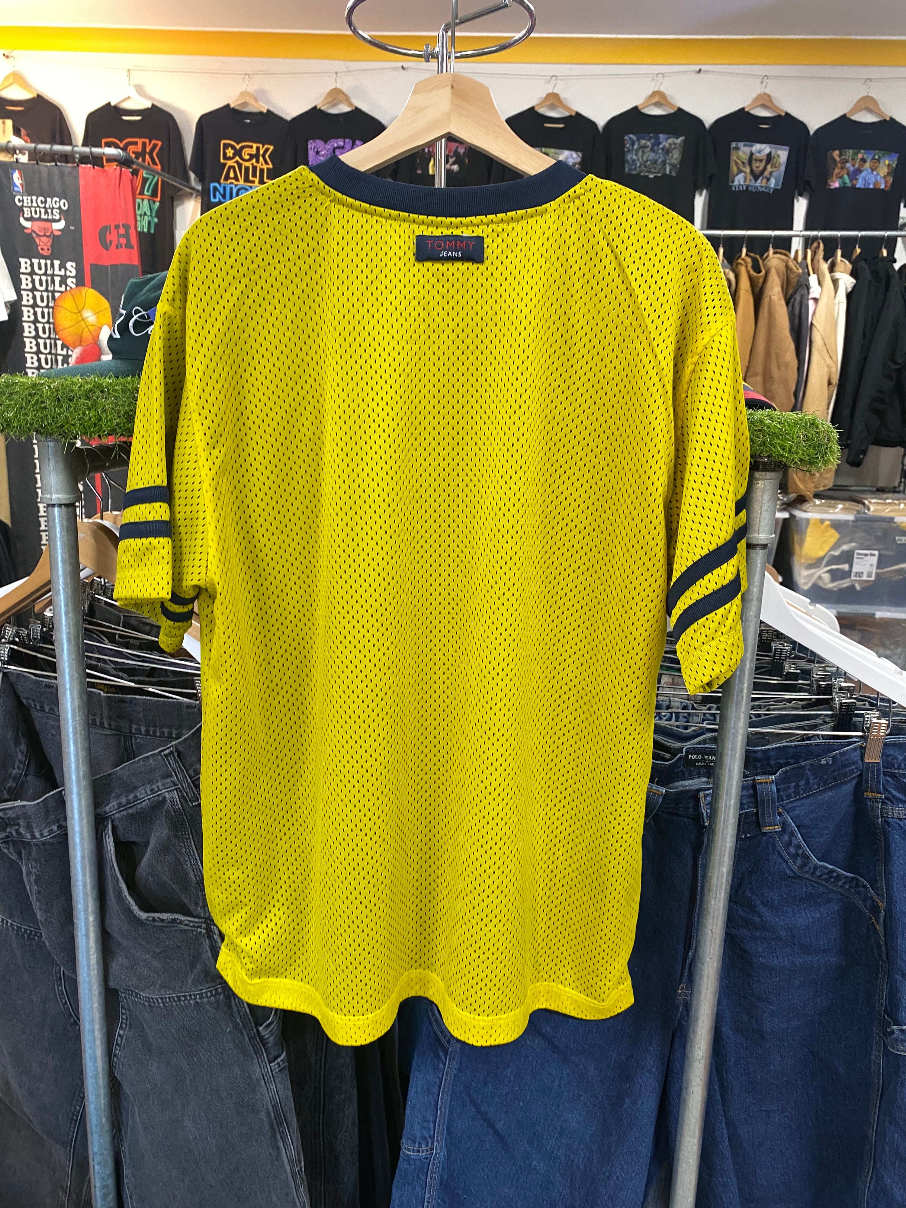 [XL] Tommy Jeans Yellow/Blue Mesh Jersey