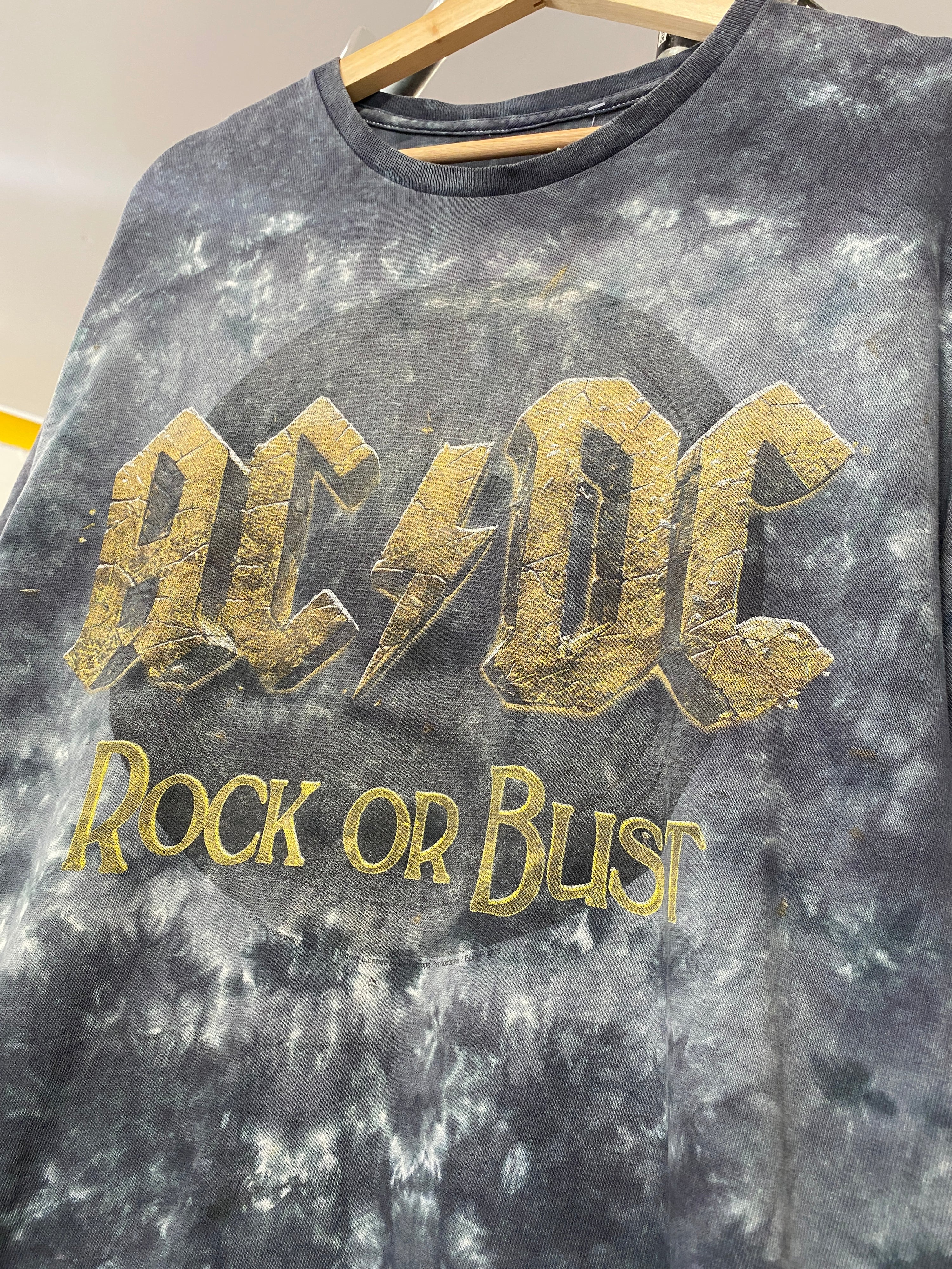 XL - 2015 AC/DC Rock Or Bust Grey Tie Dye DS