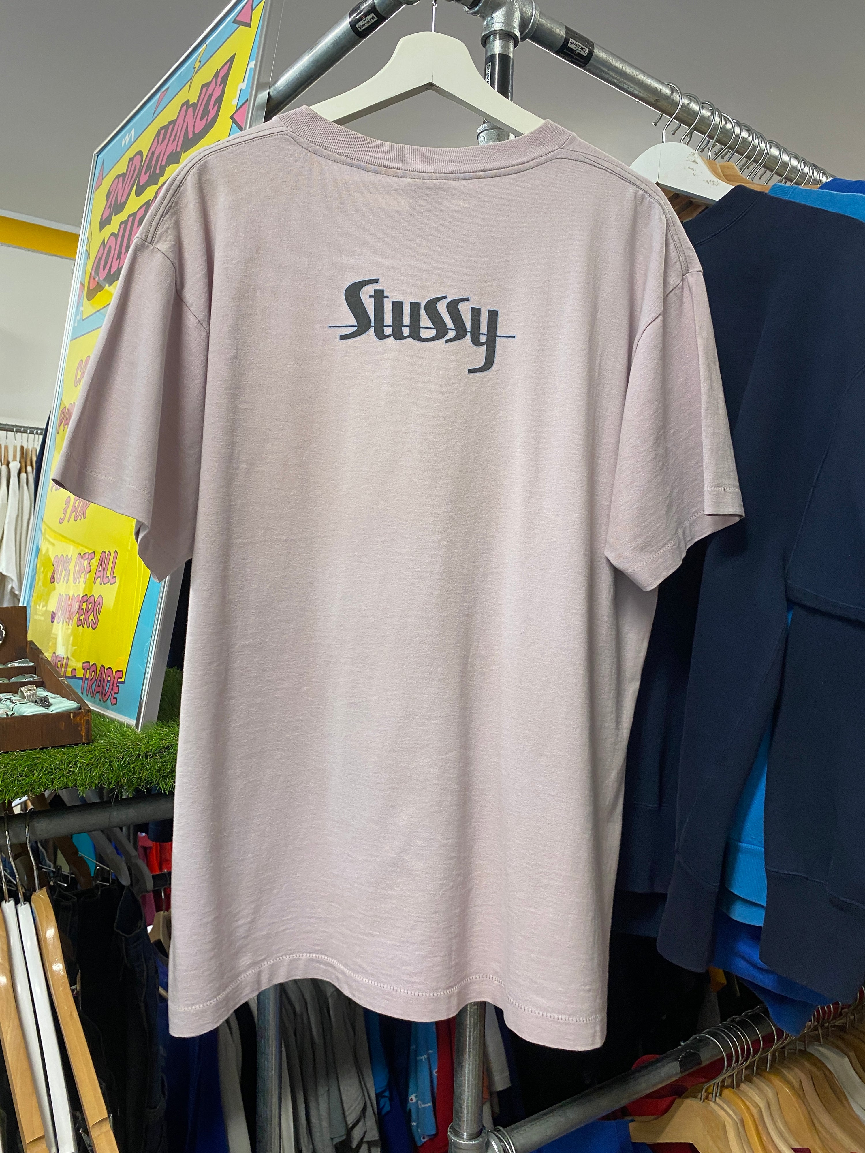 XL - Vintage 1990s Stussy Light Purple DS Tee