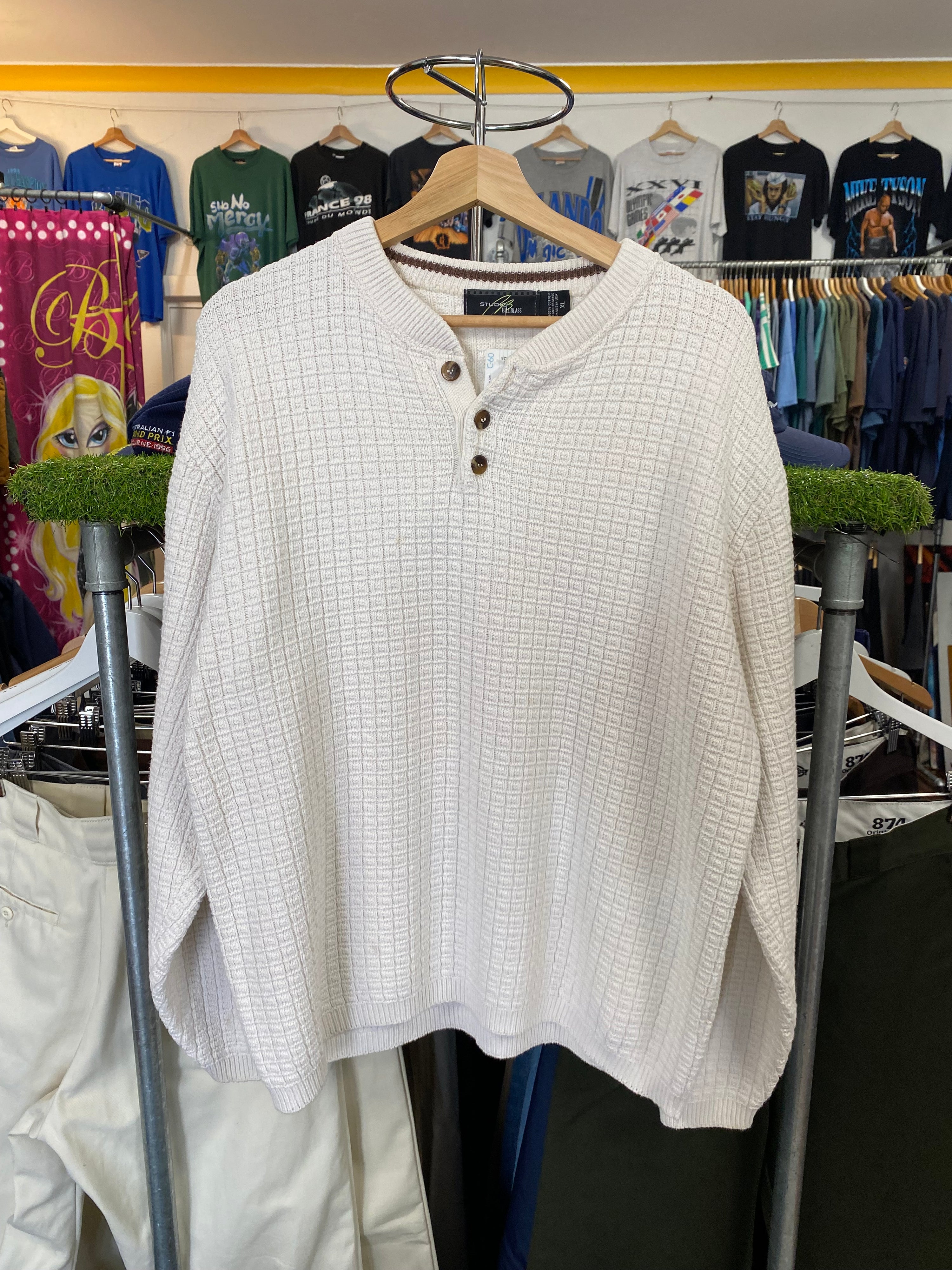 [XL] Vintage Studio Blass Cotton 3 Button Jumper