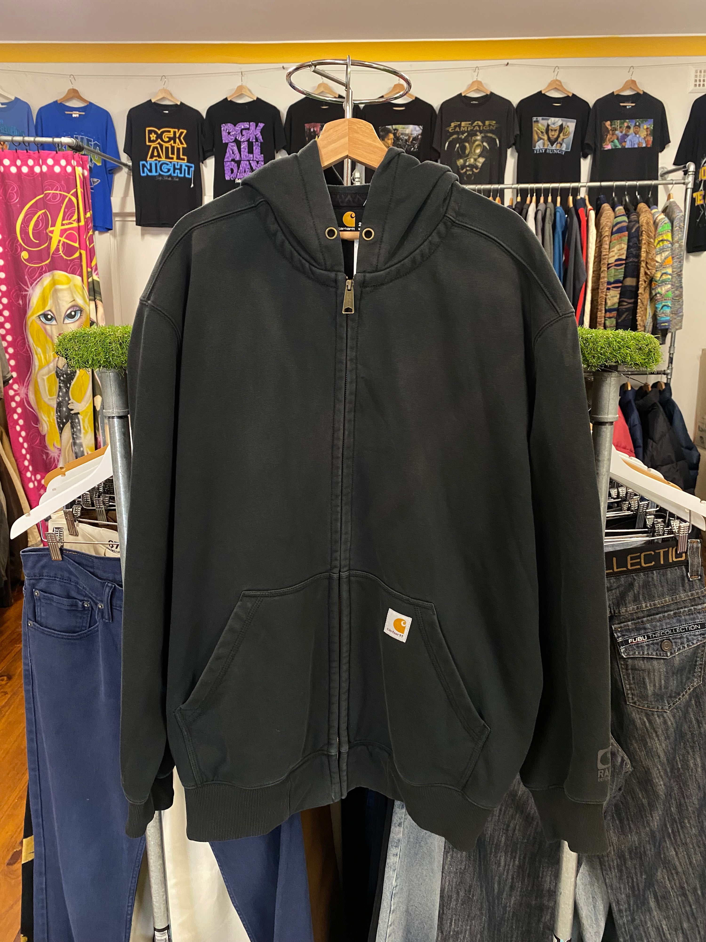 [2XL] Carhartt Rain Defender Black Zip-up Hoodie