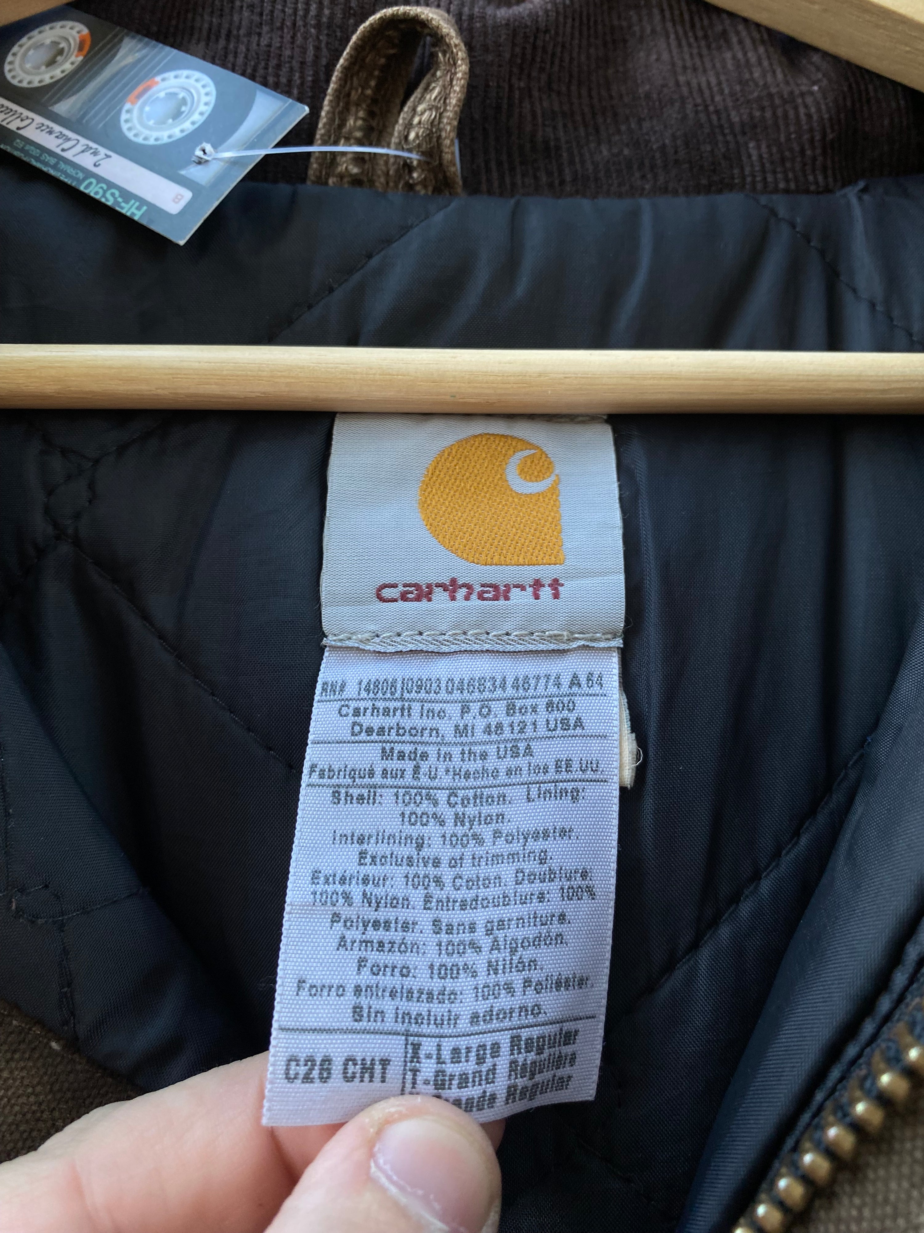 [XL] Carhartt Brown C26 Chore Jacket with Detachable Hood