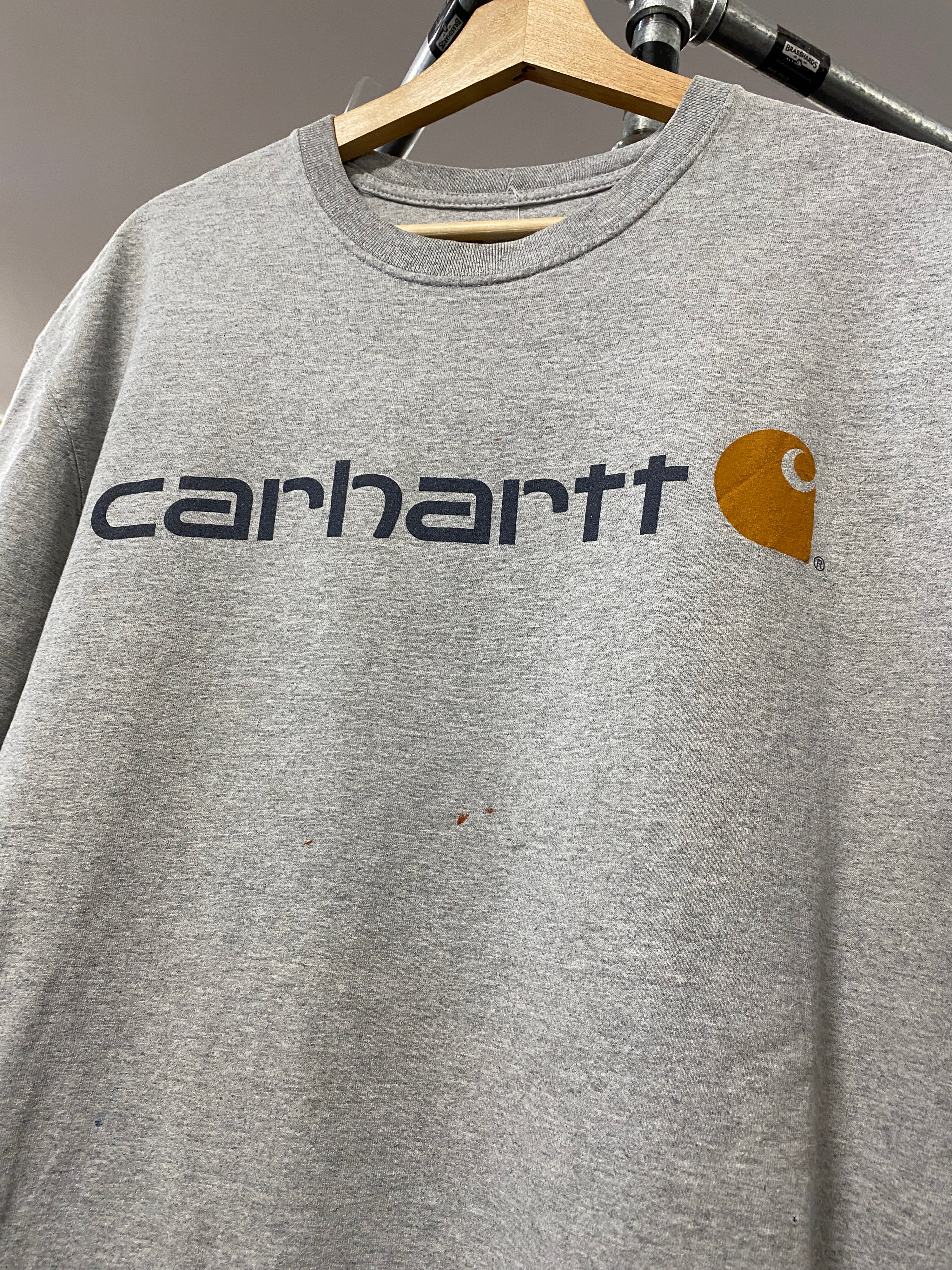 L - Carhartt Light Grey Spellout Tee