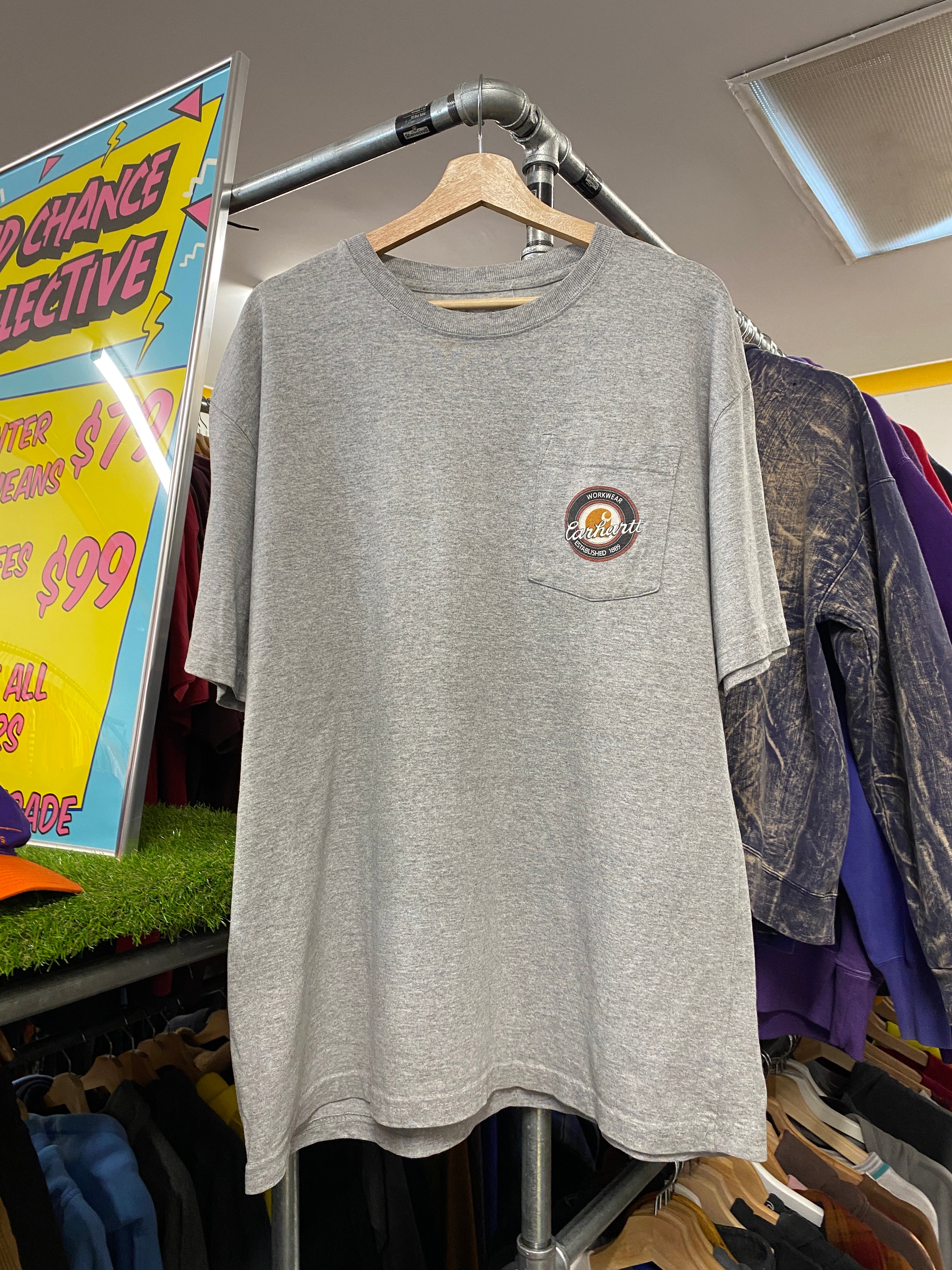 L - Carhartt Workwear DS Grey Pocket Tee