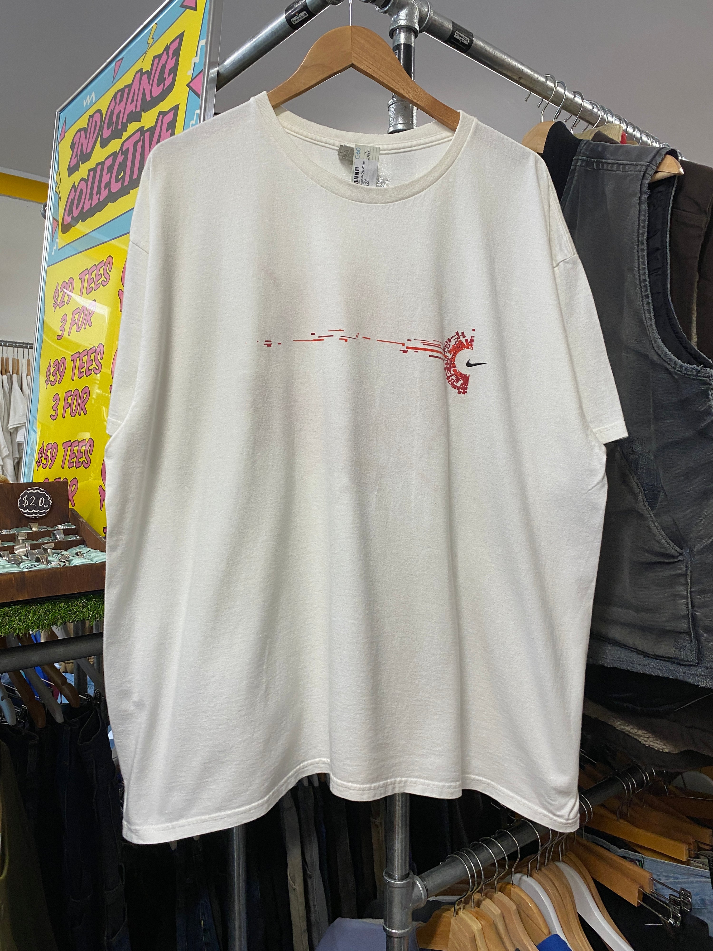 2XL - Nike Red Swoosh DS White Tee