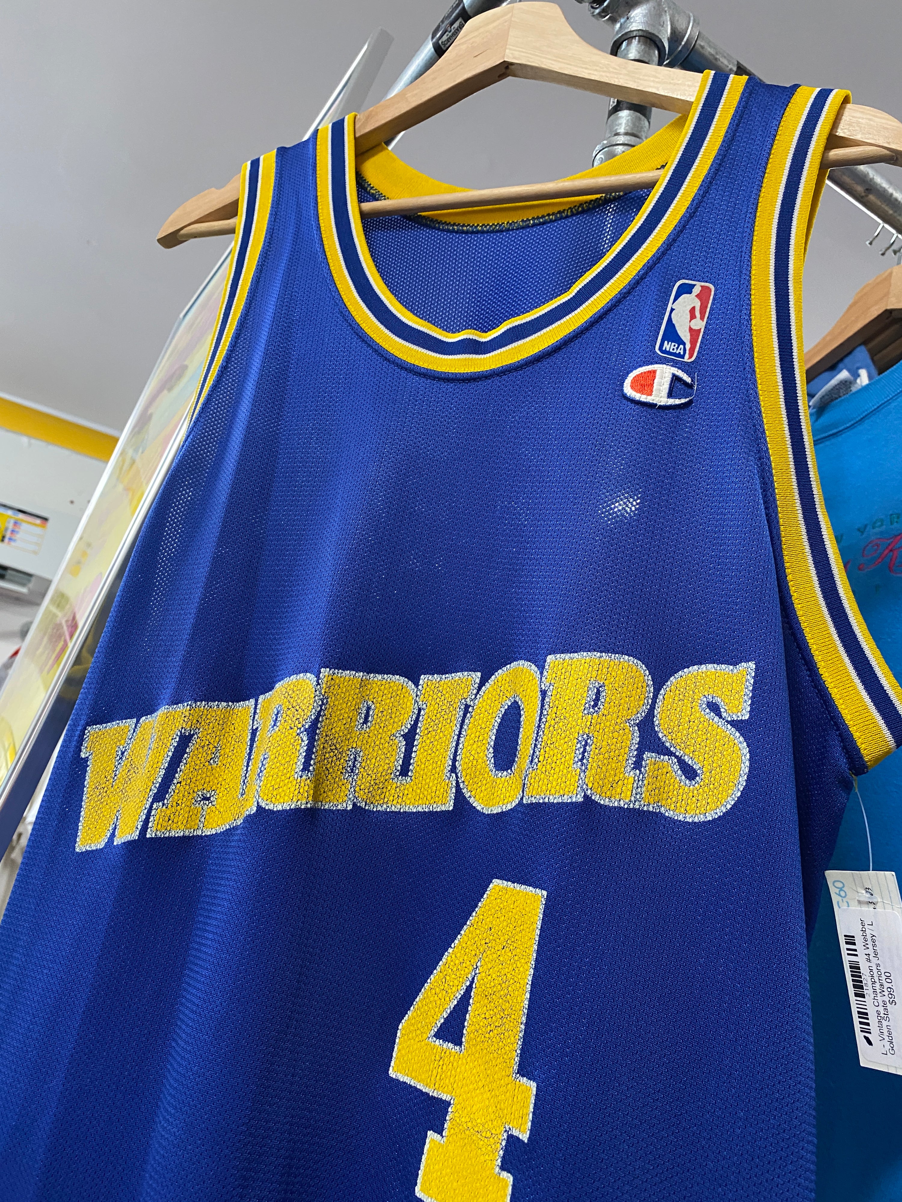 L - Vintage Champion #4 Webber Golden State Warriors Jersey