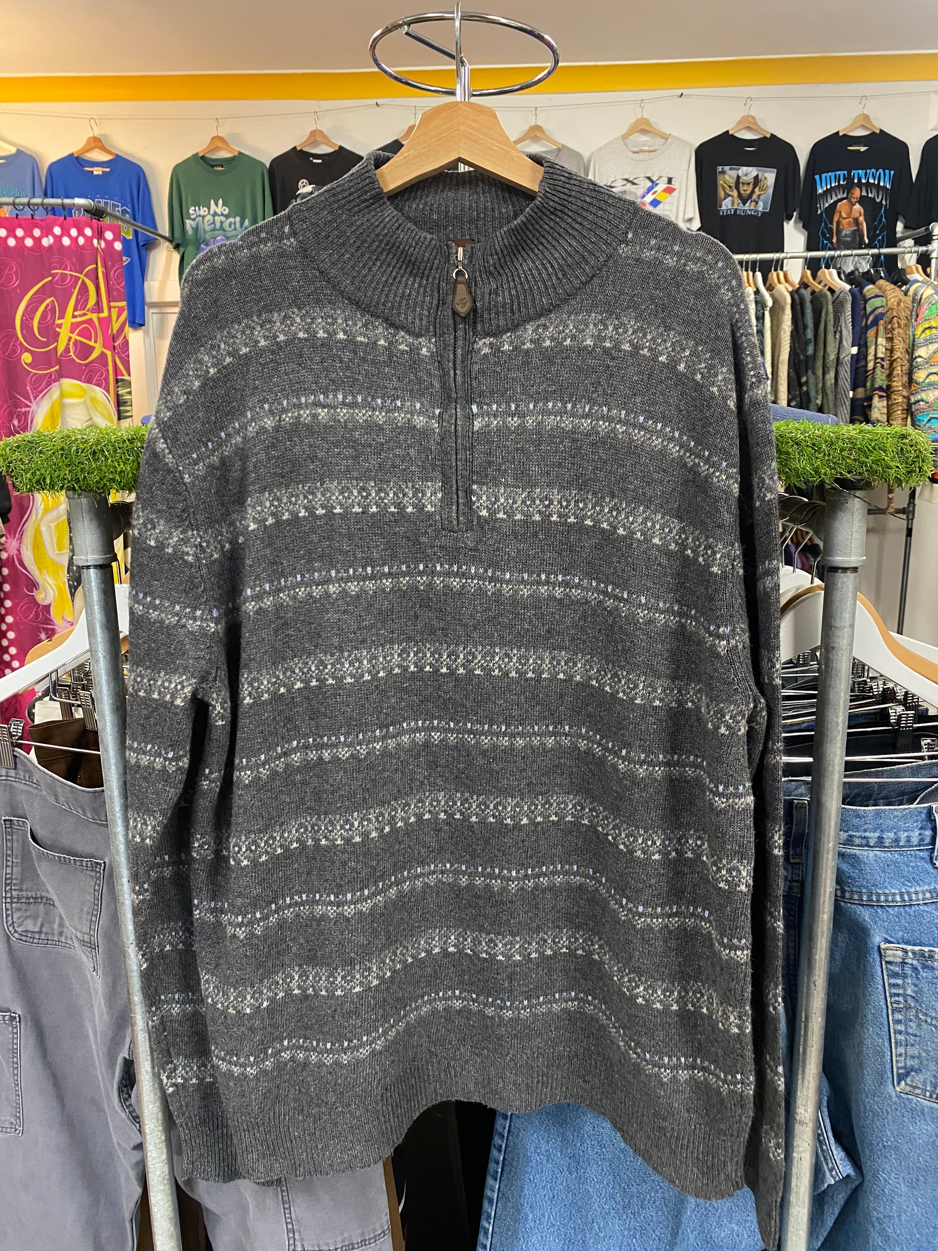 [L] Tasso Ella 1/4 Zip Grey Knit Jumper