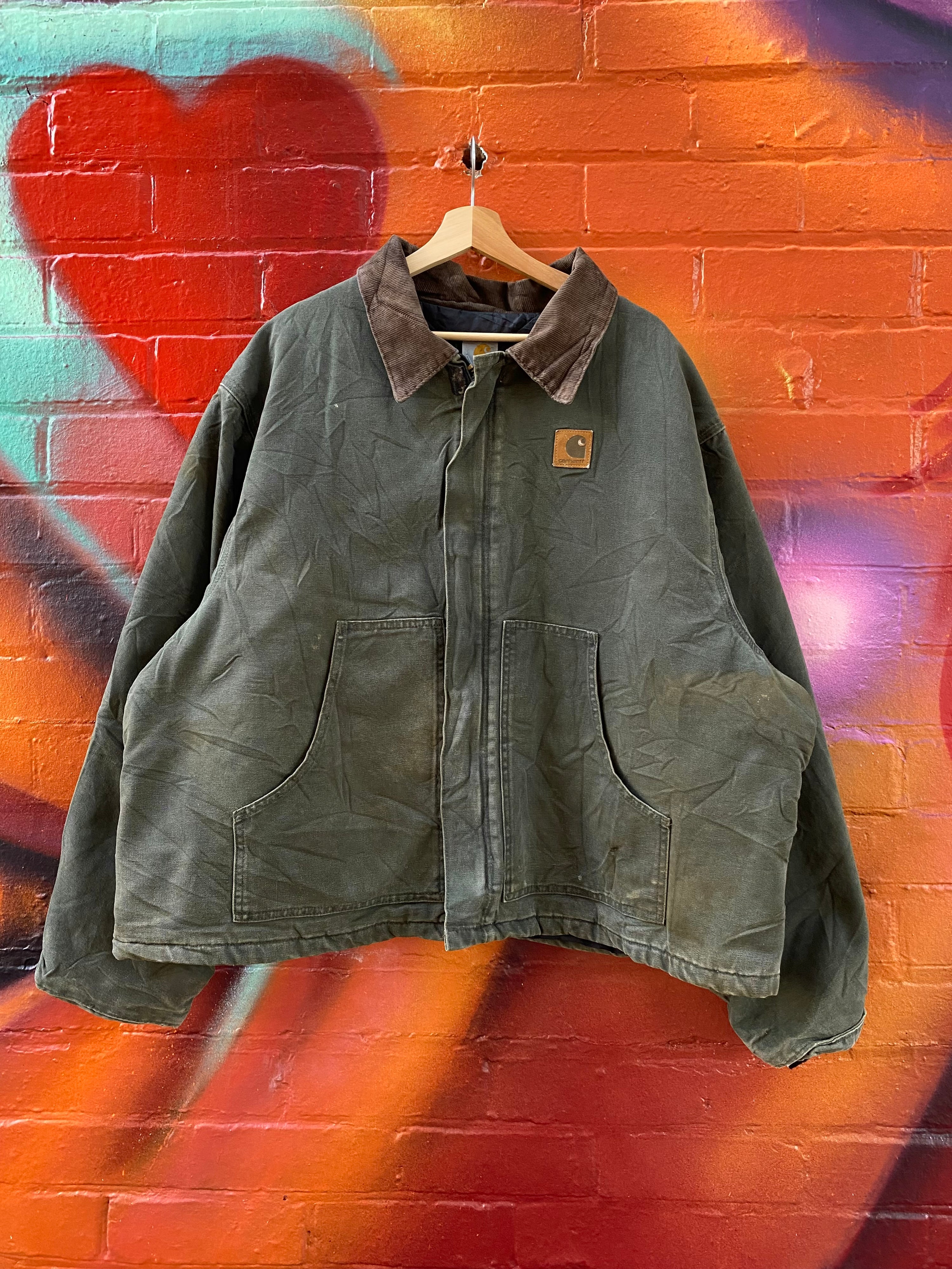 [3XL] Vintage Carhartt J22 Green Chore Jacket