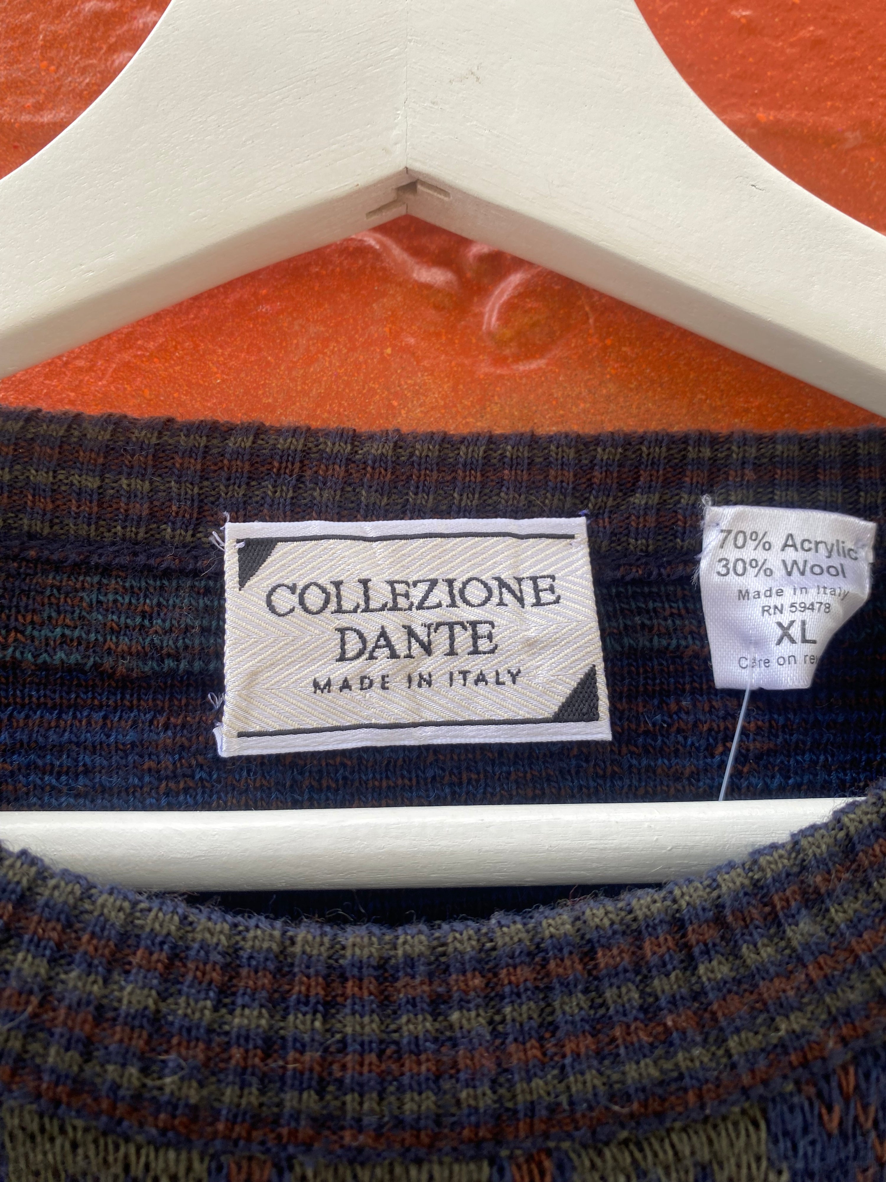 [XL] Collezione Dante Brown/Blue Knit Sweater