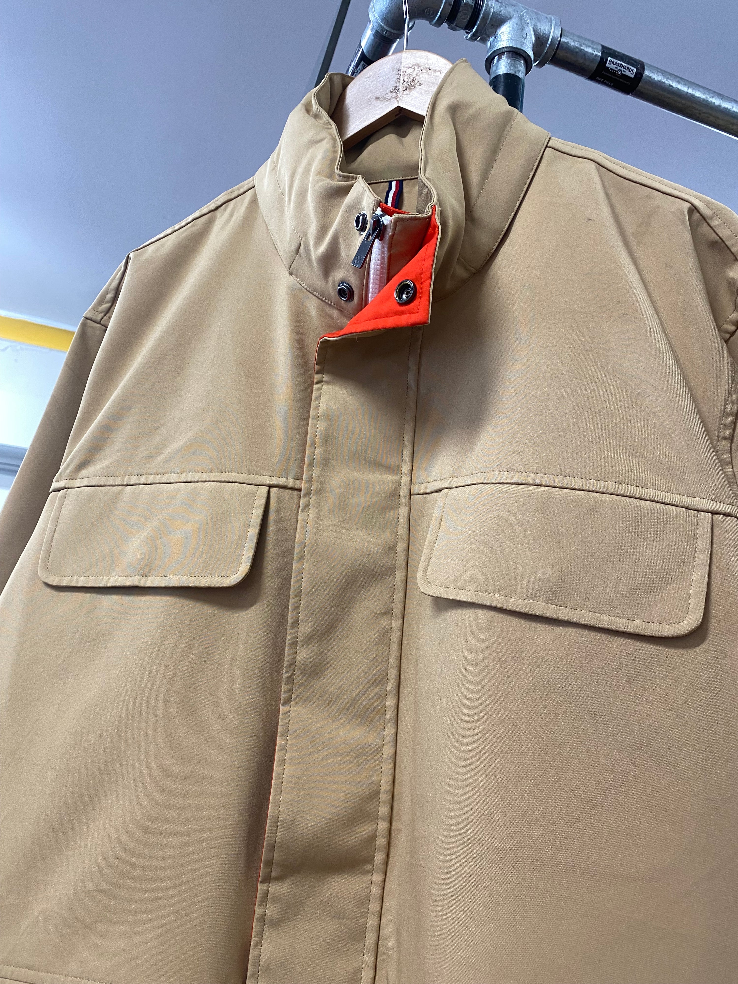 [L] Tommy Hilfiger Tan/Orange Windbreaker