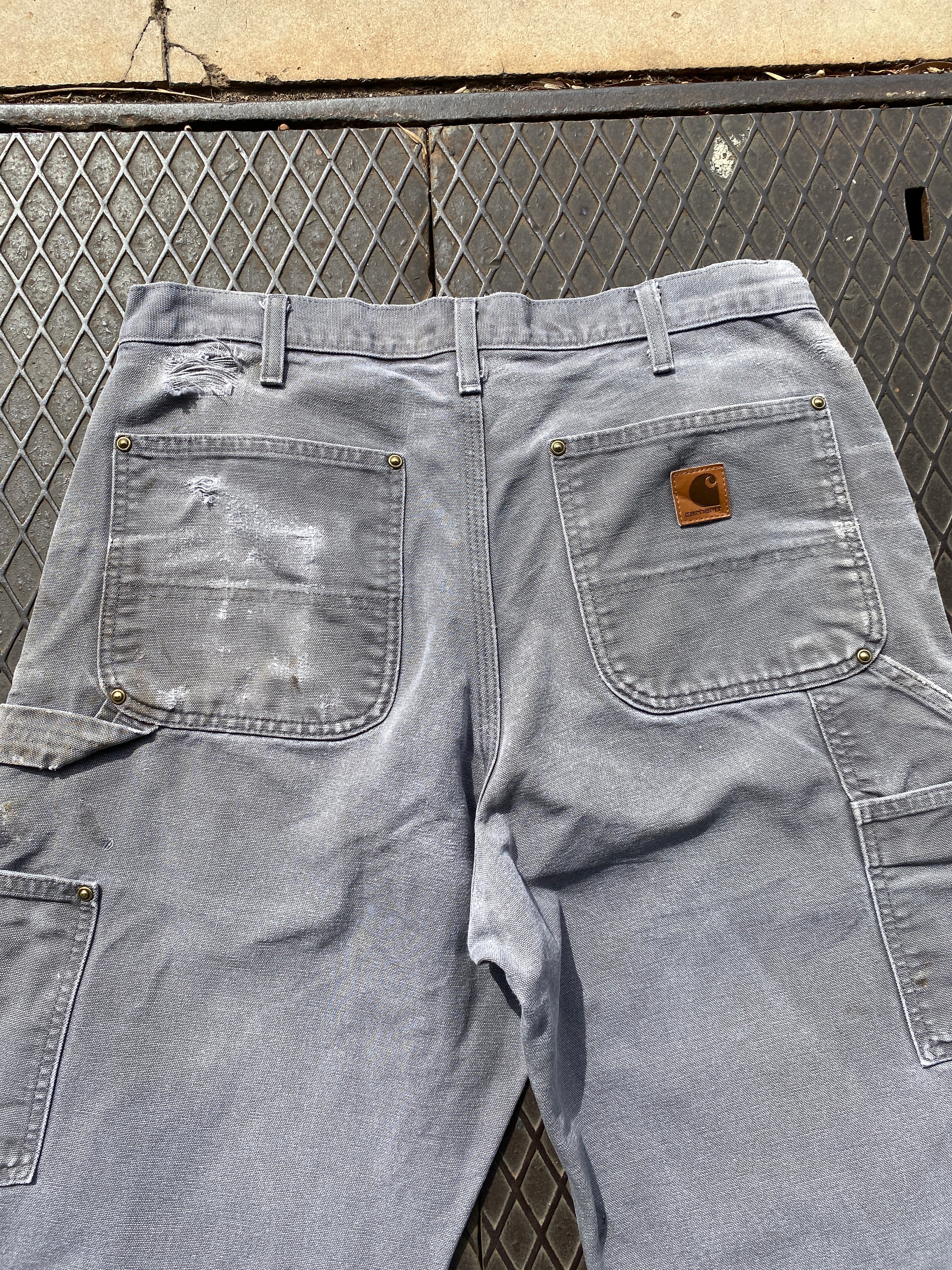 33 - Carhartt Double Knees Grey Heavily Marked