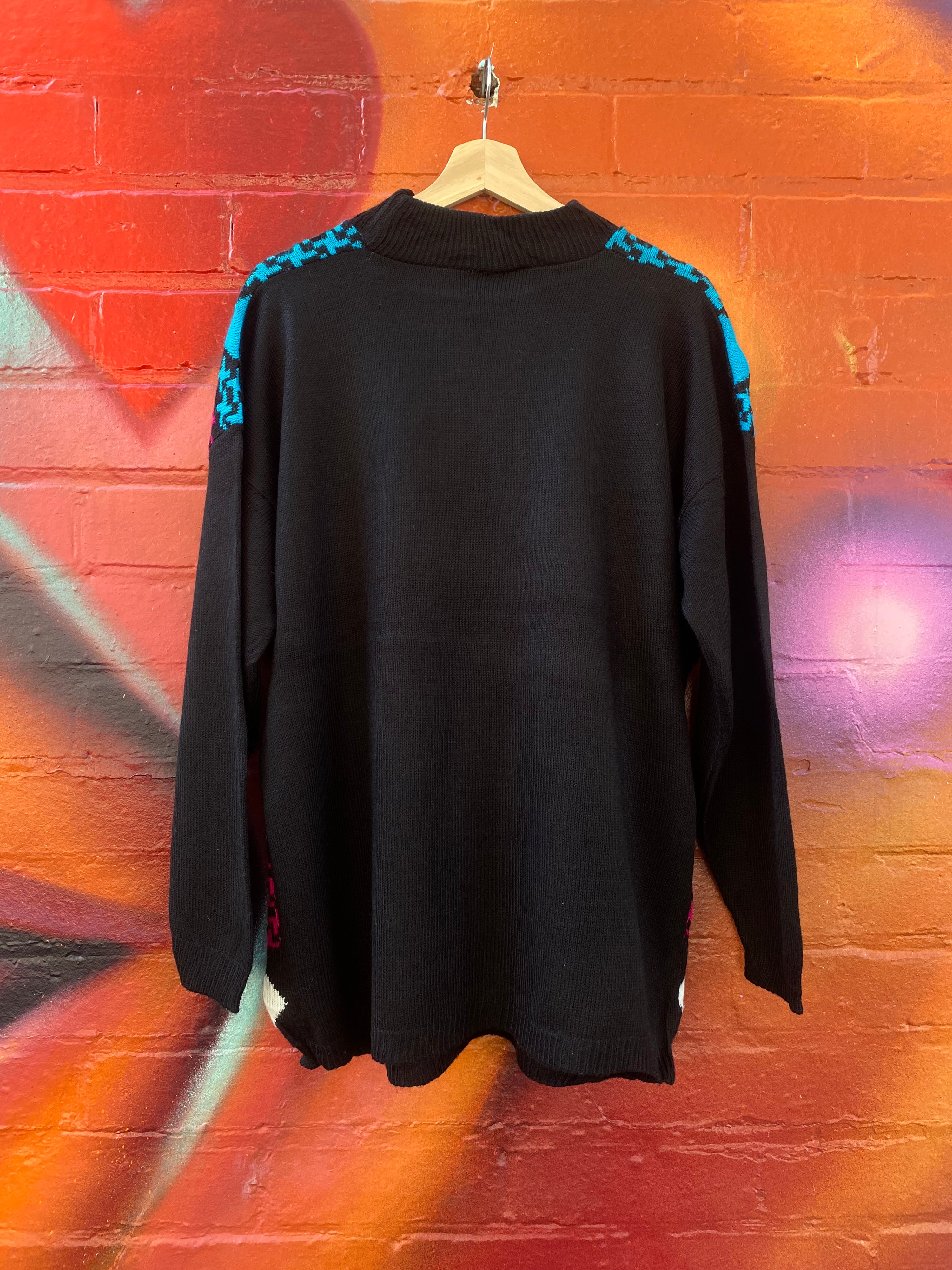 [M] Black/Colourful Diamonds Knit Sweater
