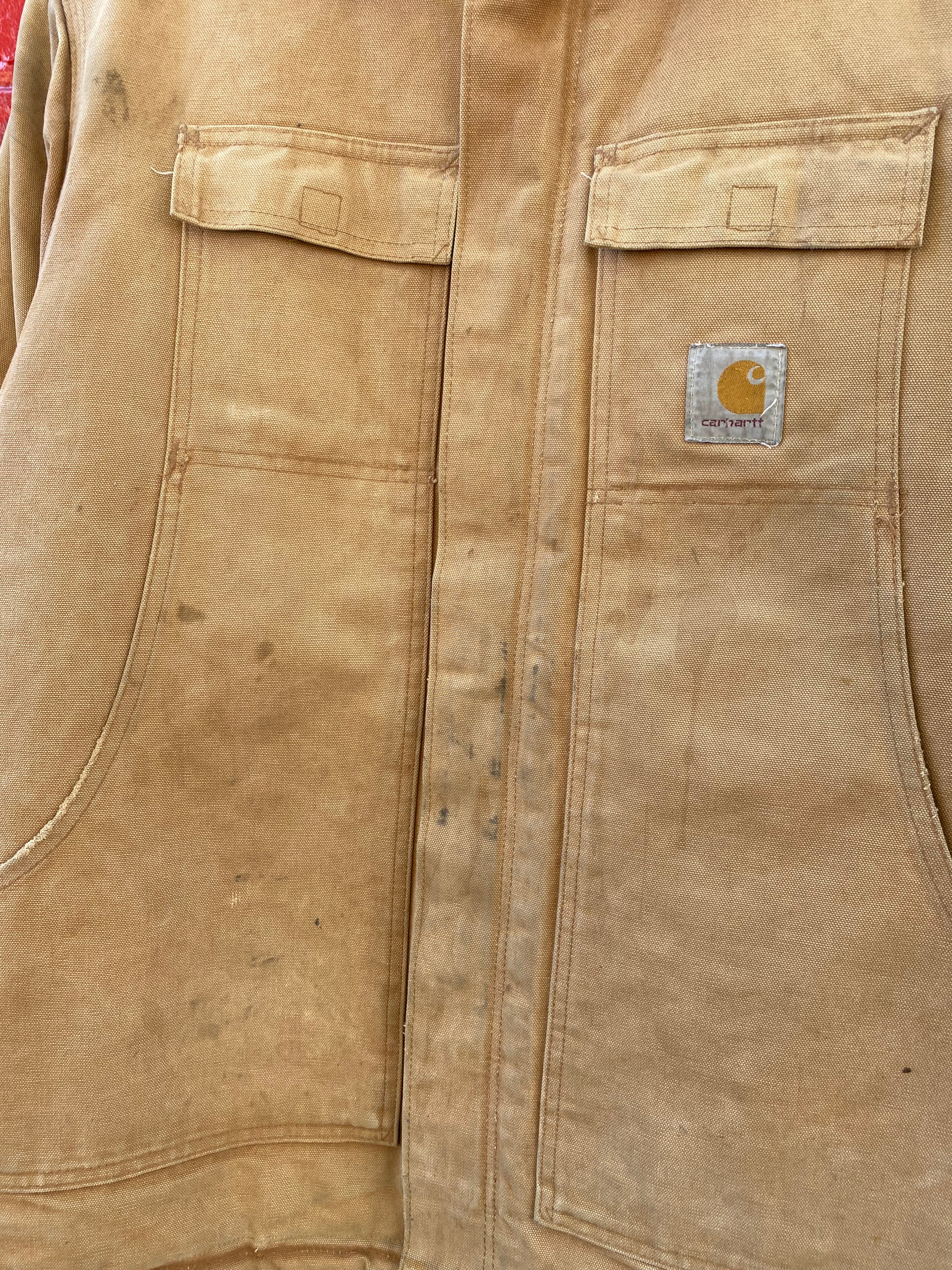 [L/XL] Vintage Carhartt Tan Chore Jacket Quilt Lined