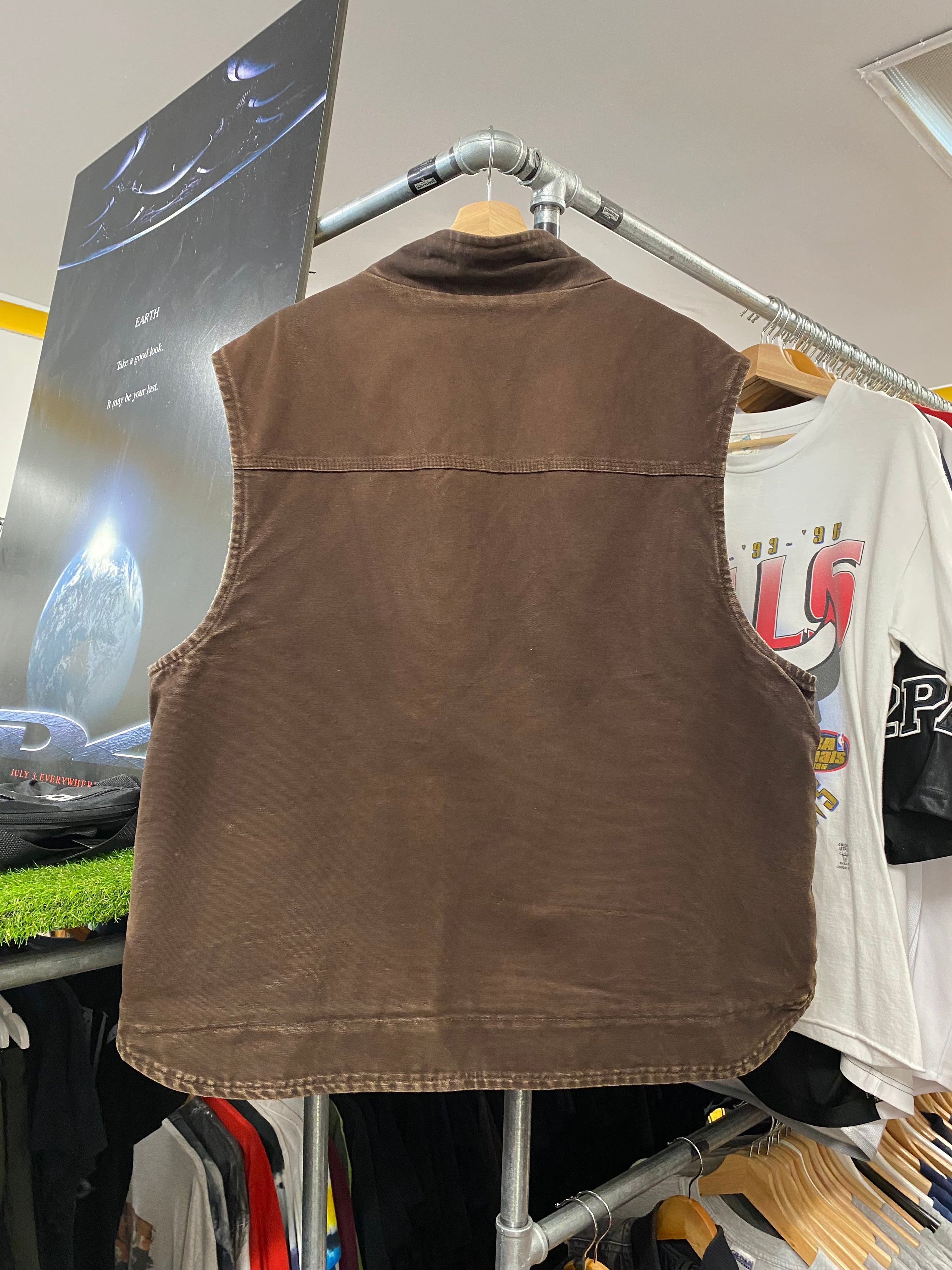 [2XL] Carhartt Brown Vest BROKEN ZIP