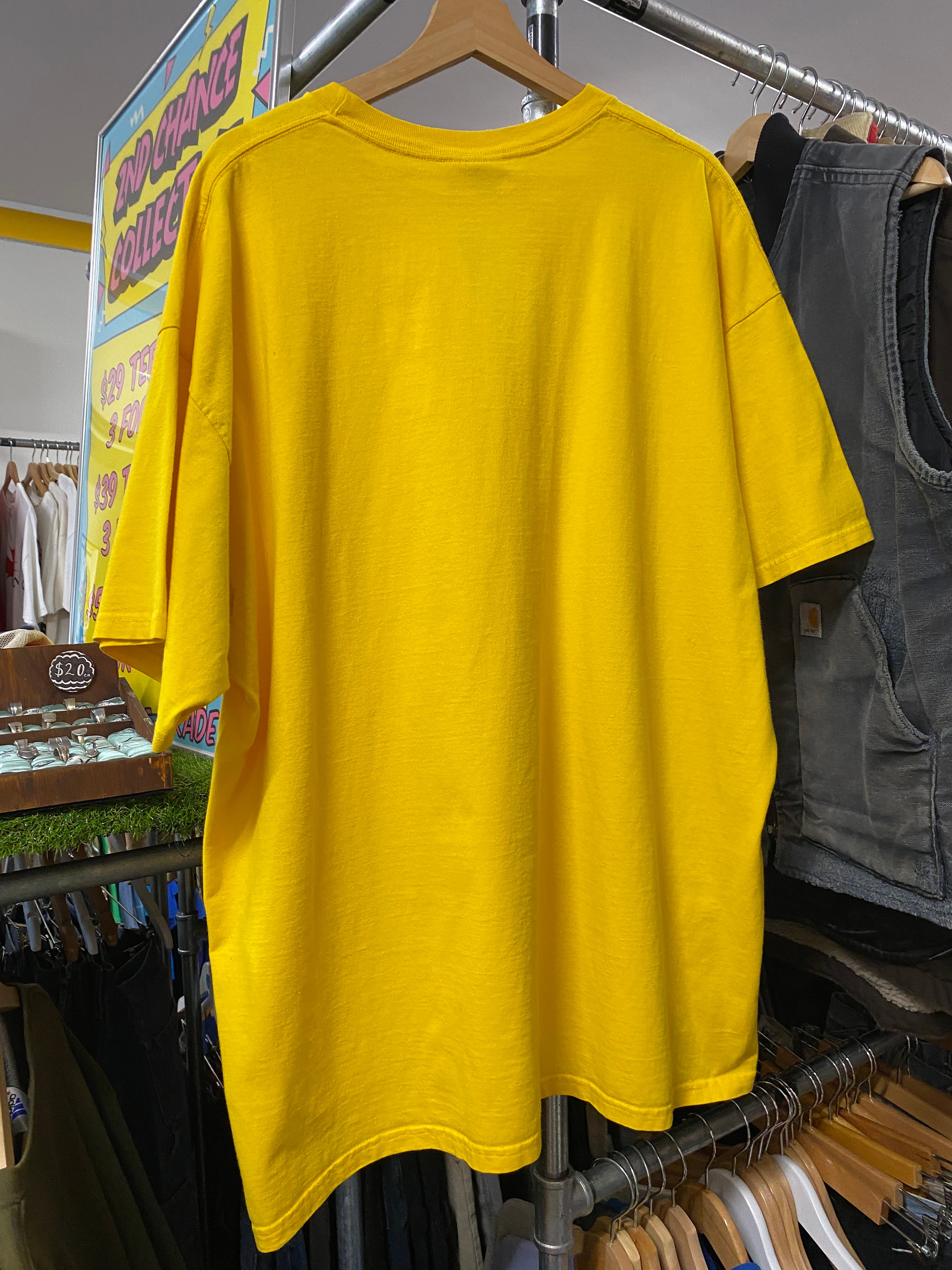 2XL - 2000s Nike Yellow Tee Blue Basketball