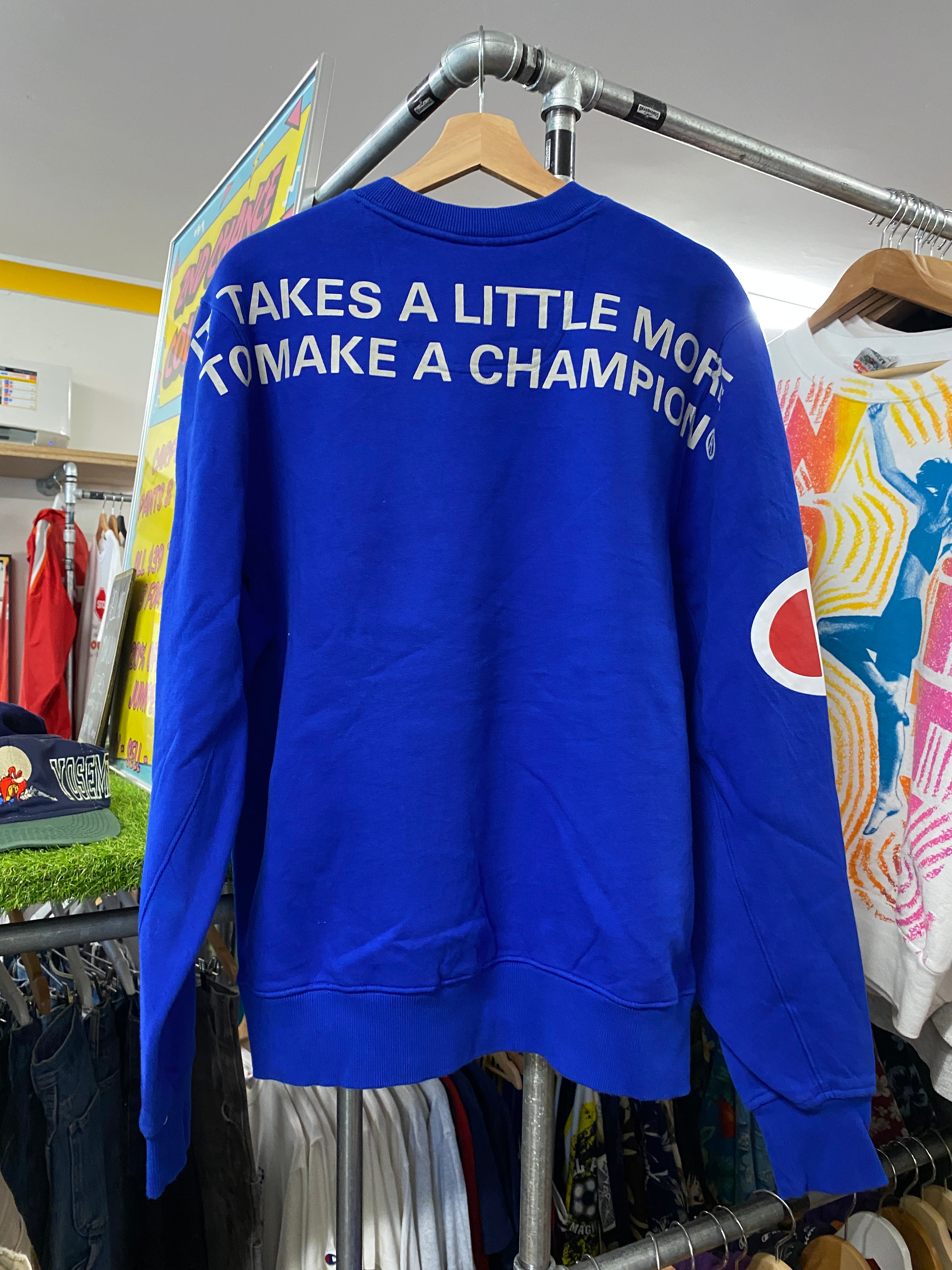 L - Champion Vivid Blue Over Shoulder Sweat