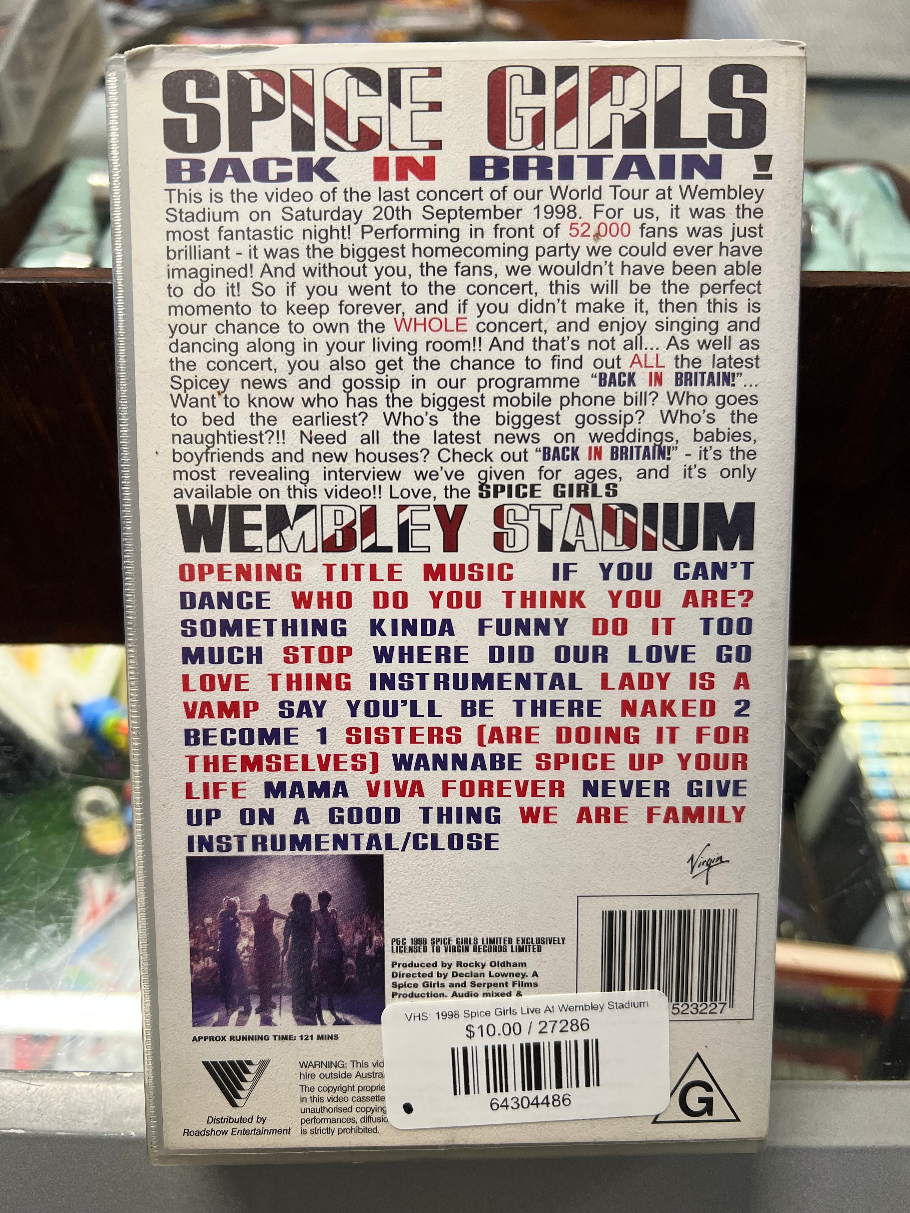 VHS: 1998 Spice Girls Live At Wembley Stadium