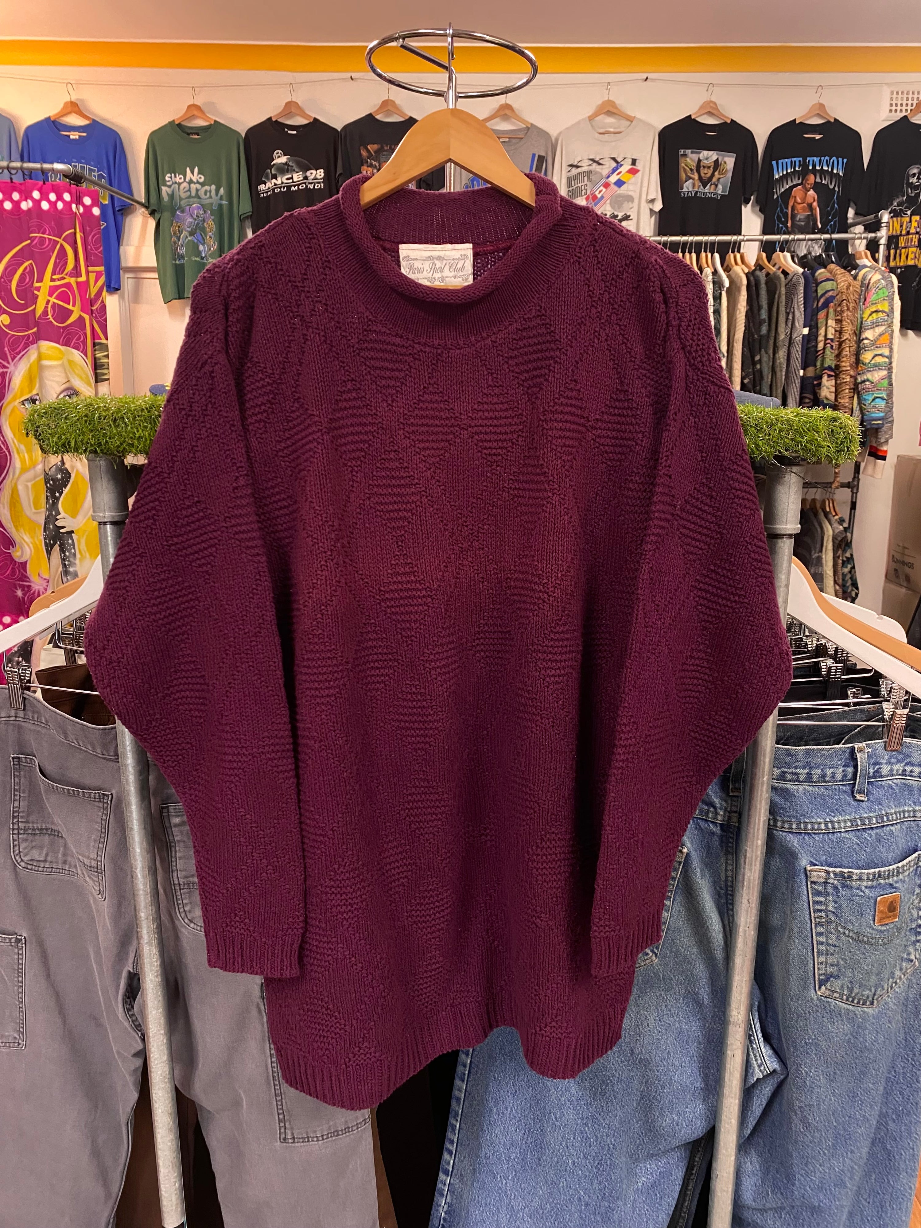 [S] Paris Sport Club Burgundy Knit Jumper