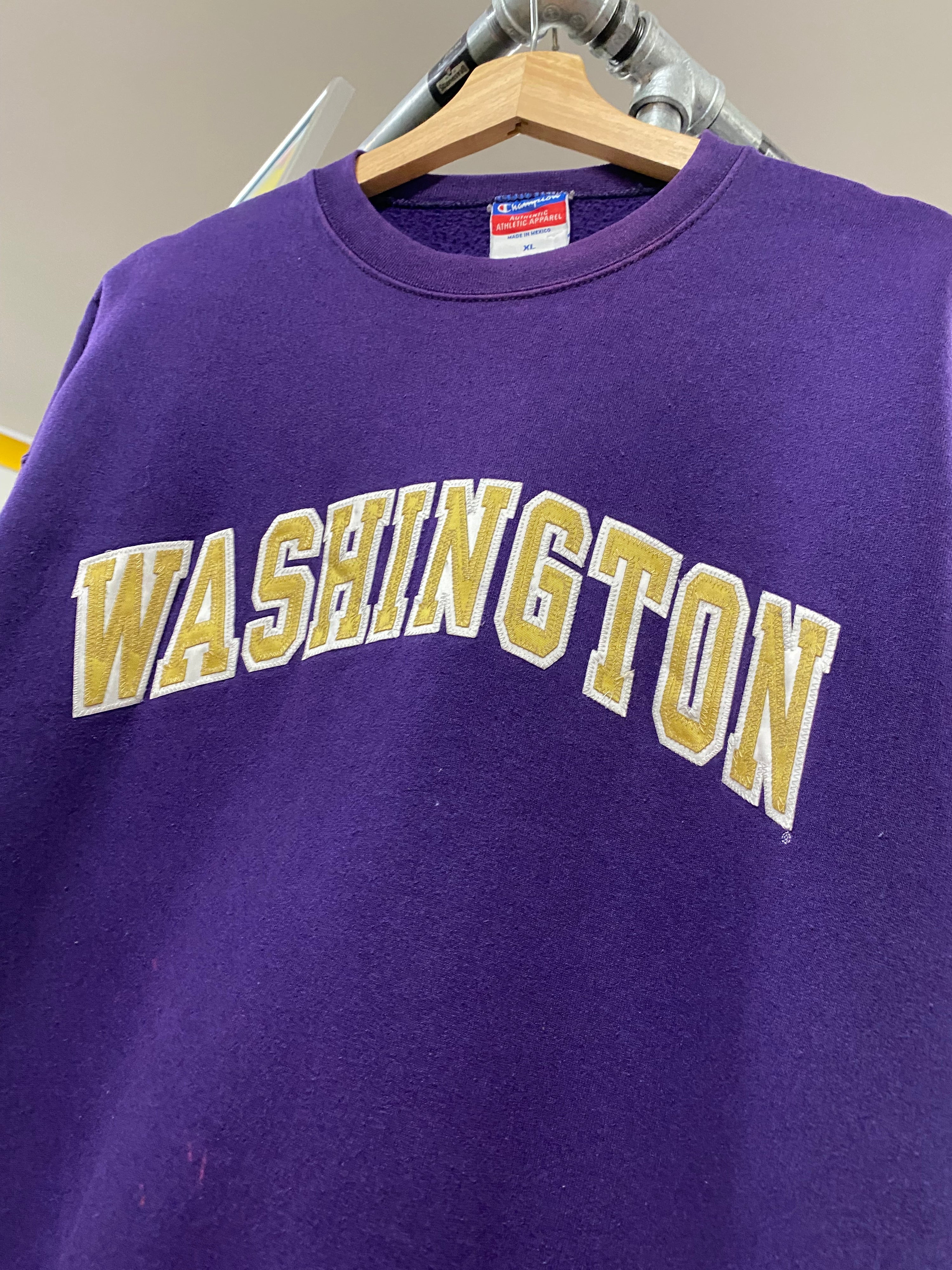 [XL] Washington Patched Spellout Purple Jumper