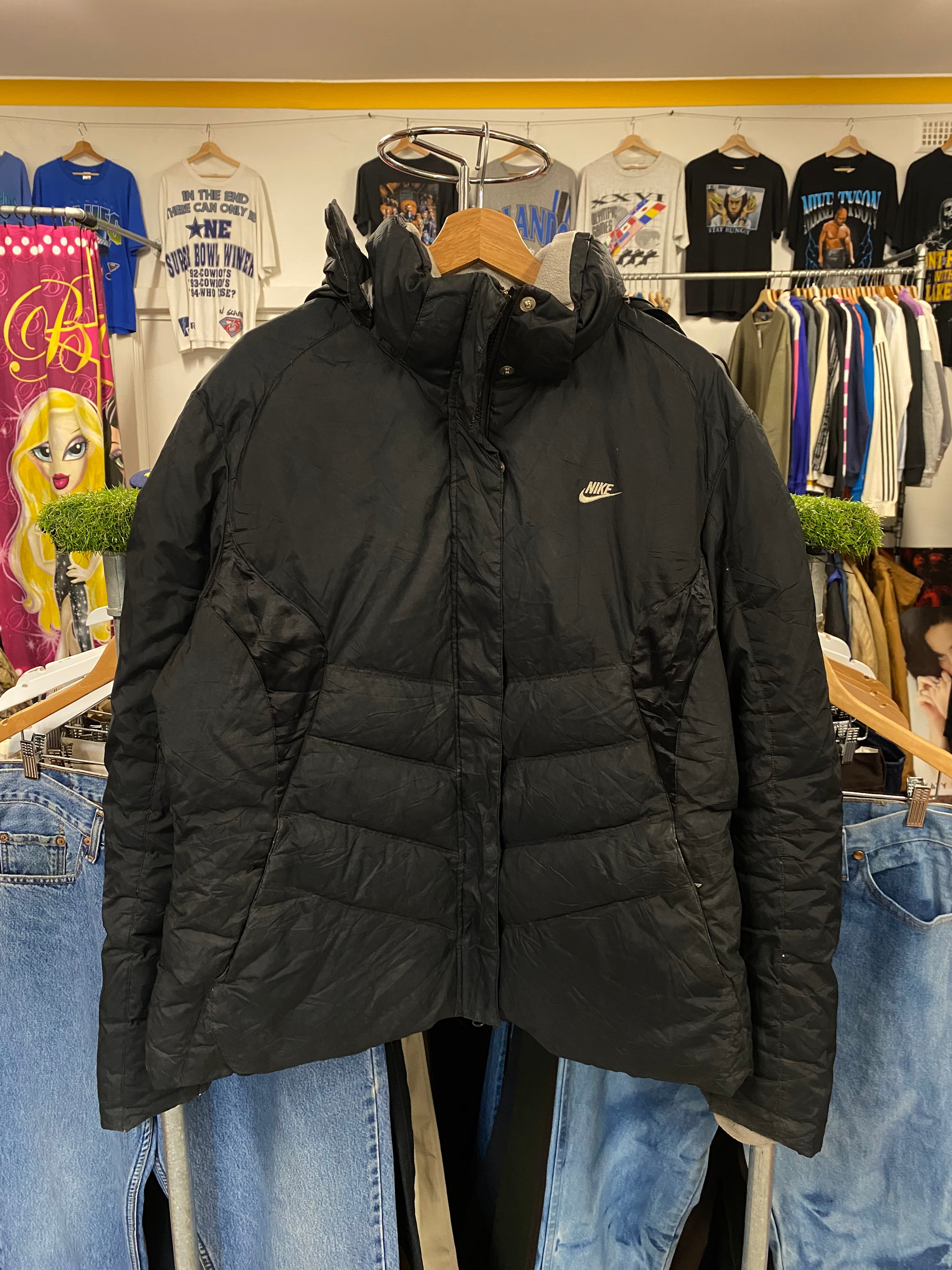 [XL] Nike Black Hooded Puffer Jacket