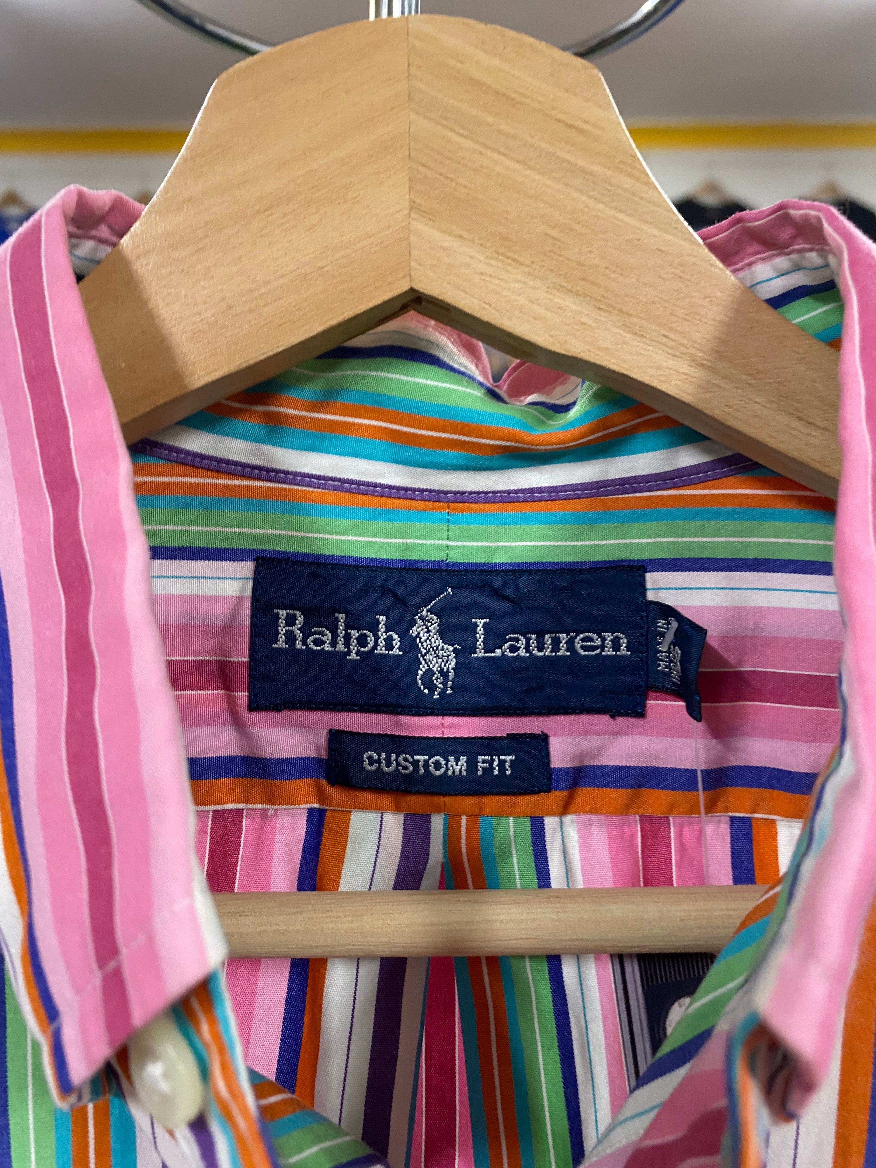 [S] Ralph Lauren Pink/Green LS Button-up