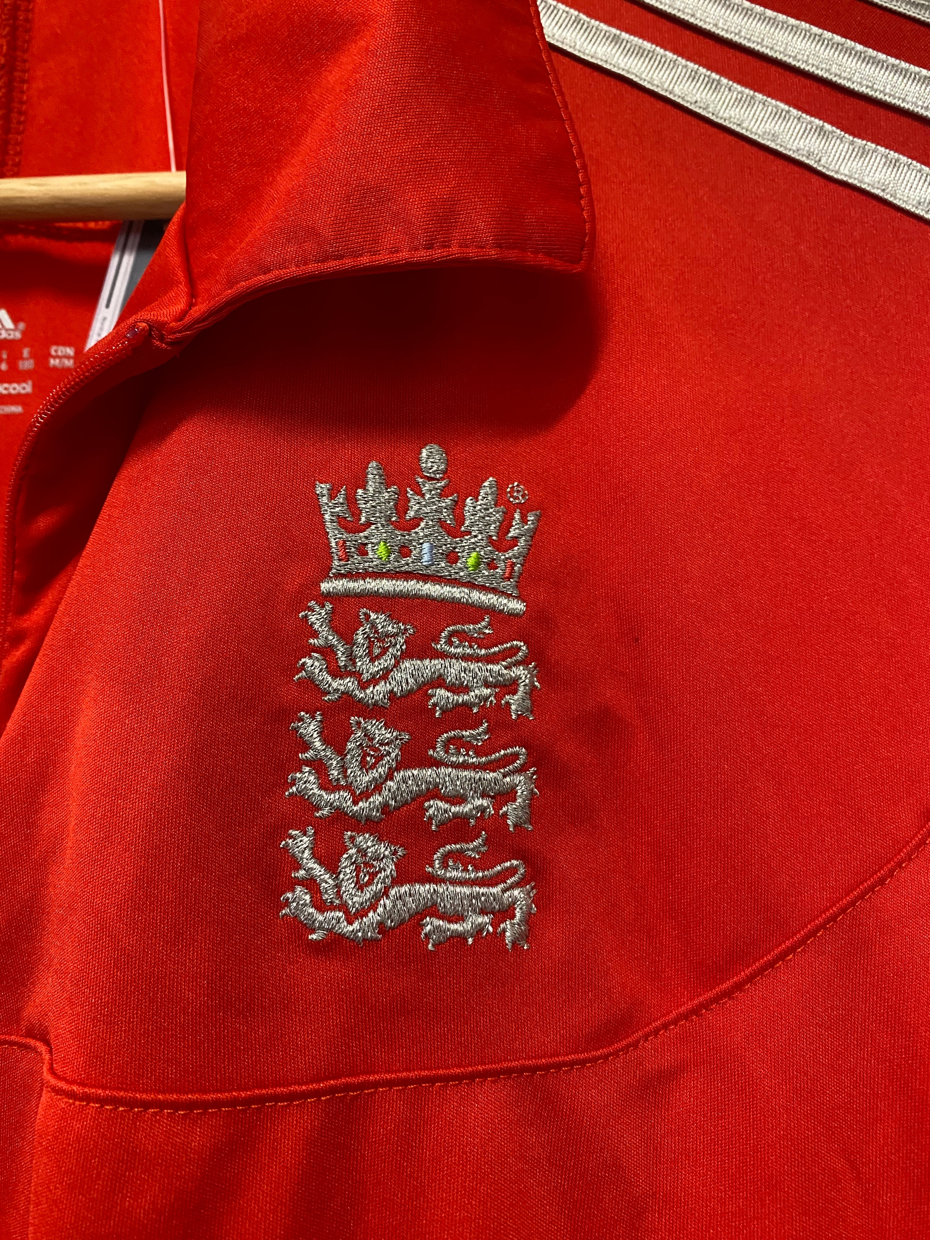 [M] 2011 England Cricket Red 1/4 Zip Jersey
