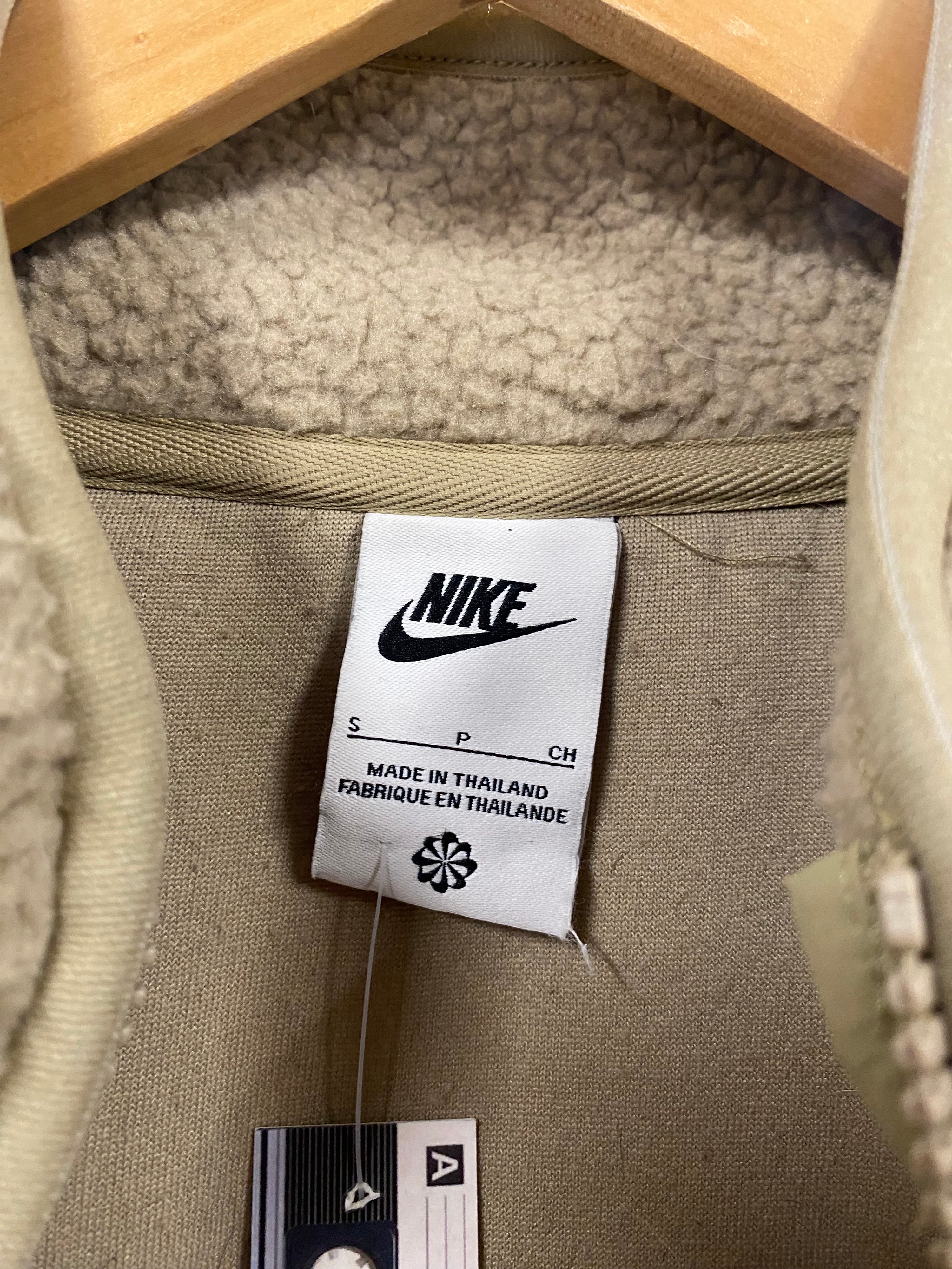 [S] Nike Beige Fleece Zip Up Jumper