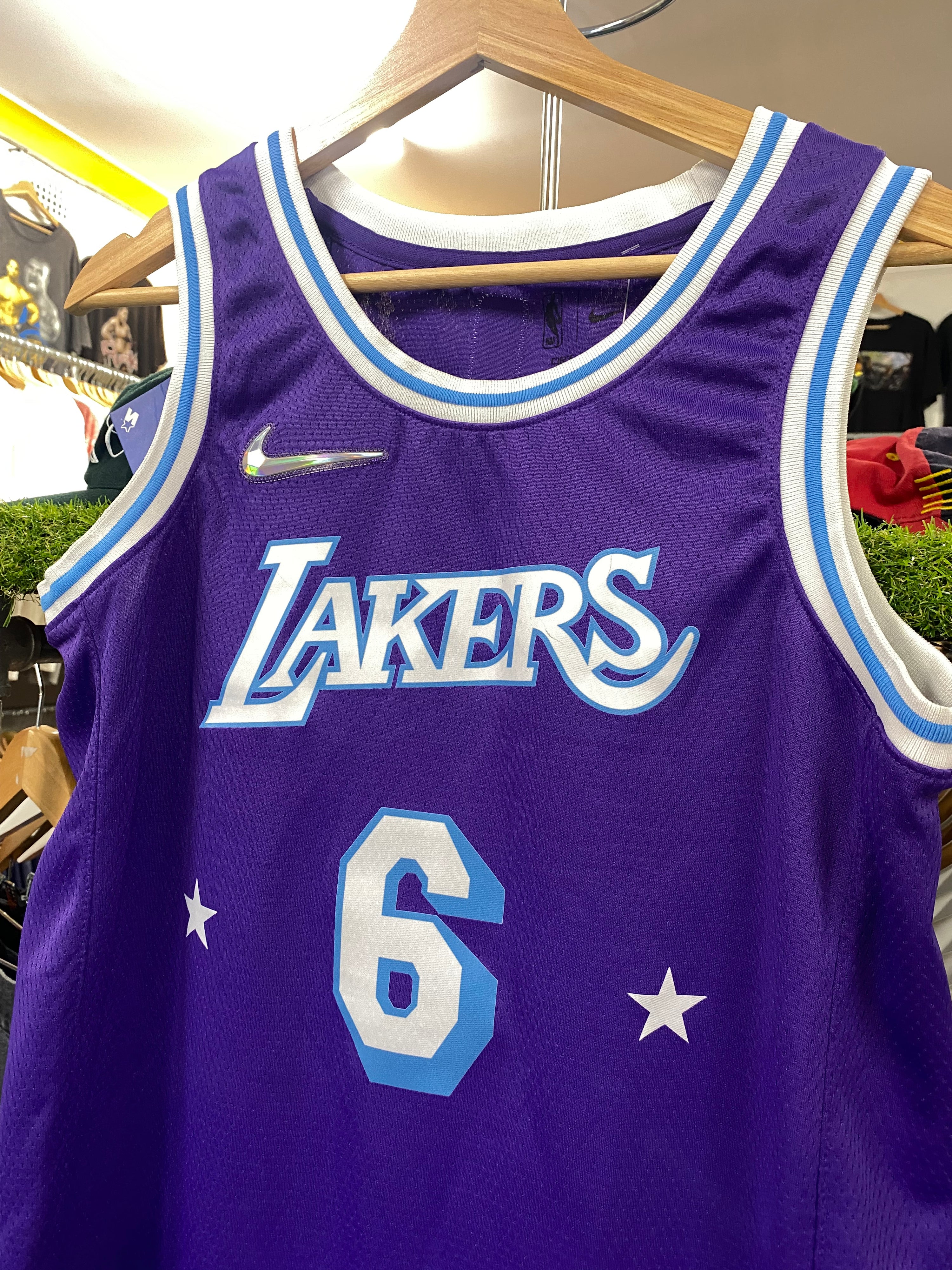 [S] NBA 75th Anniversary LA Lakers #6 Lebron James Purple Jersey