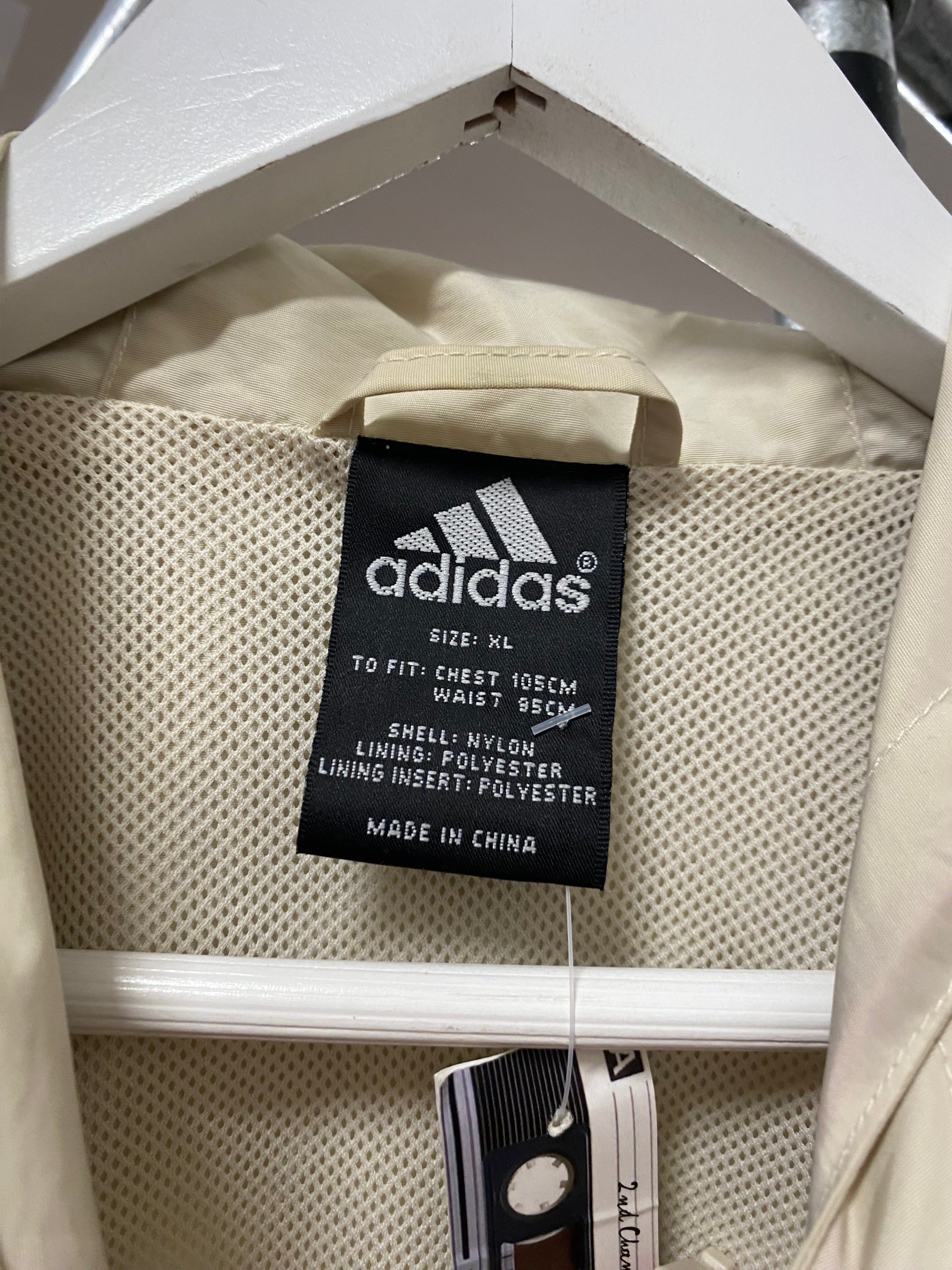 XL - 2000s Adidas 1/4 Zip 4 Pocket Cream Anorak