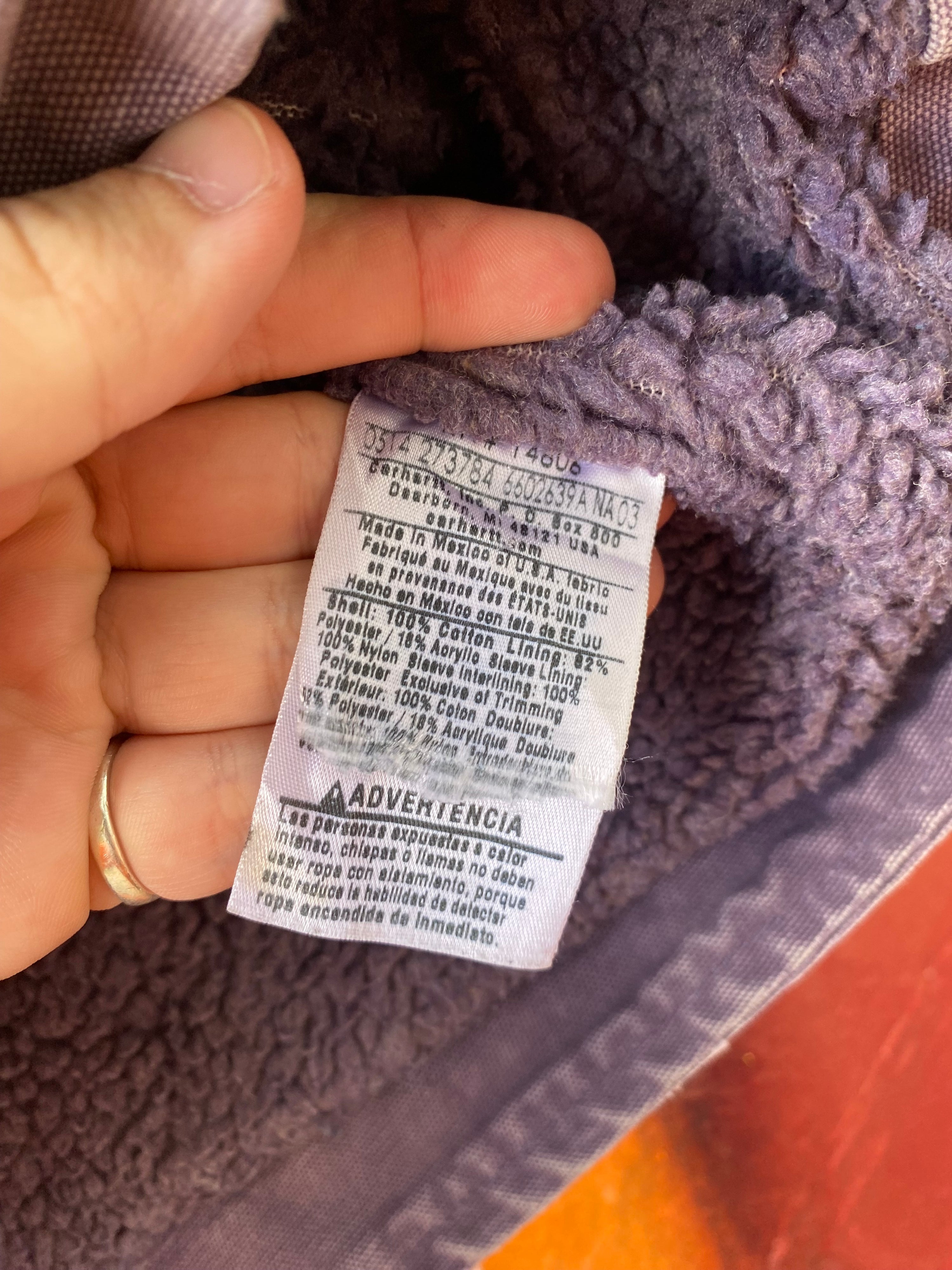 [S] Vintage Carhartt Purple Fleece Lined Ladies Jacket
