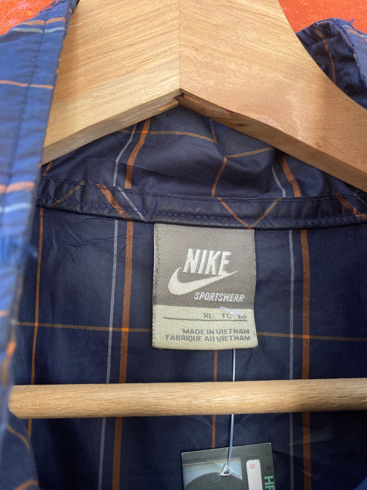 [XL] Nike Navy Plaid Zip-up Jacket