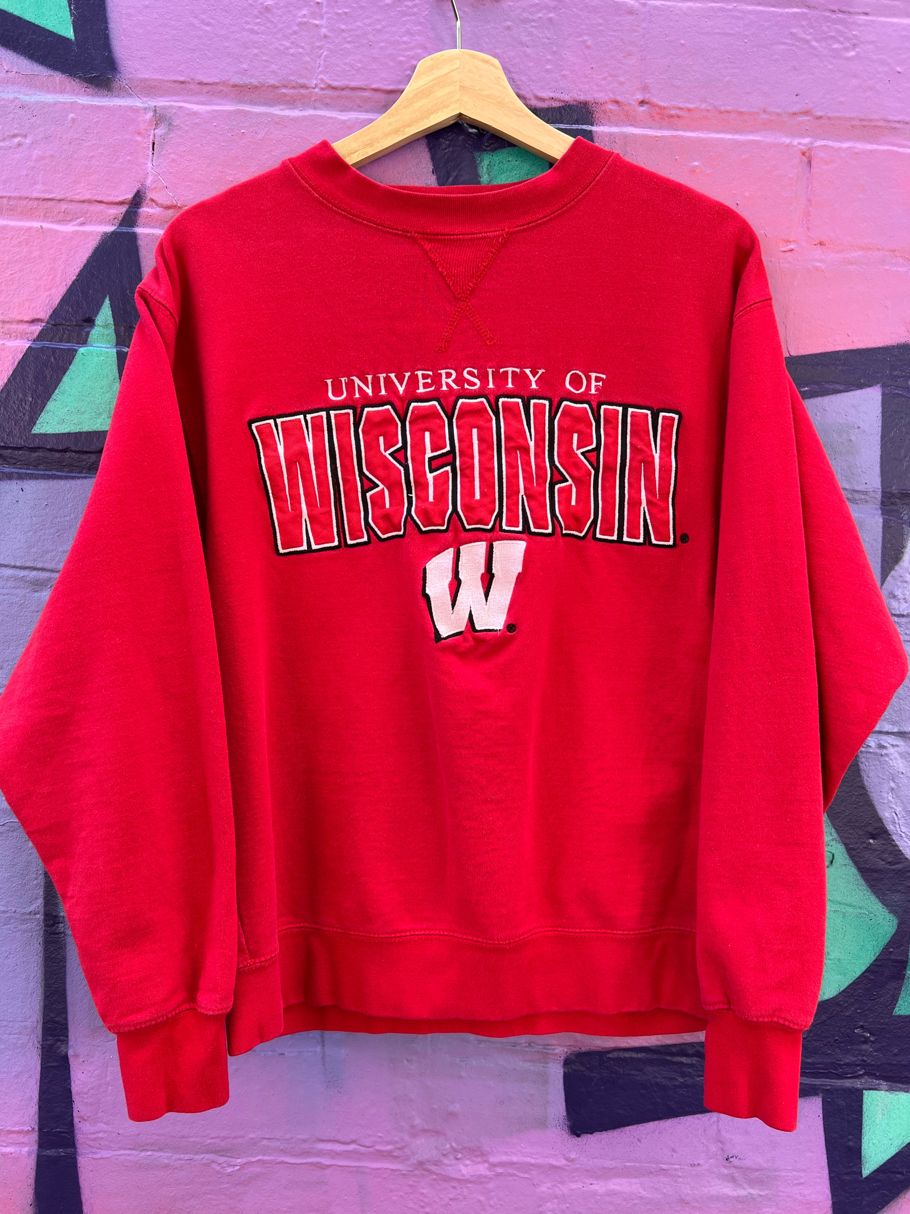 S - University Of Wisconsin Embroidered Red Jumper