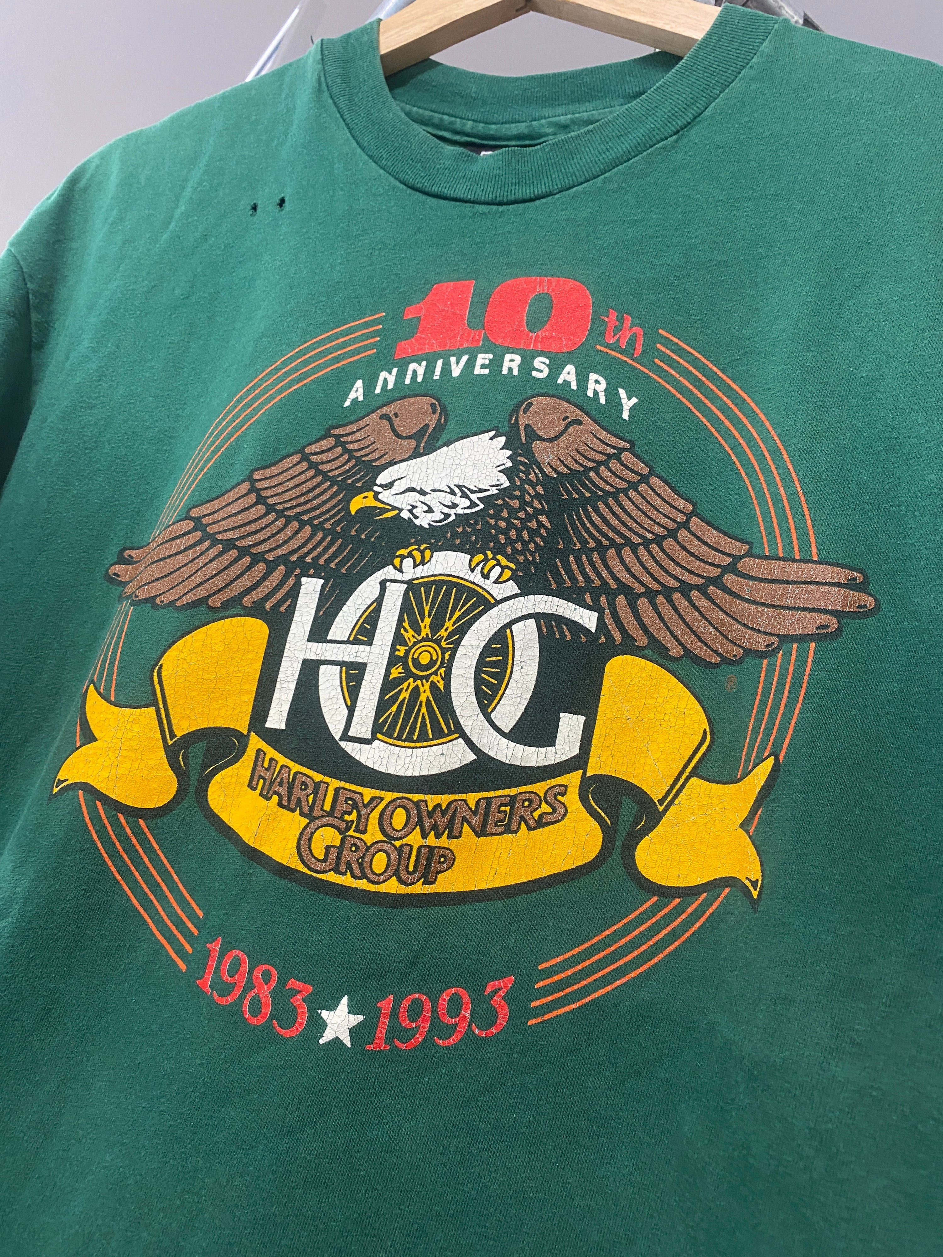 L - 1993 Harley Davidson Owners Group Green DS Tee