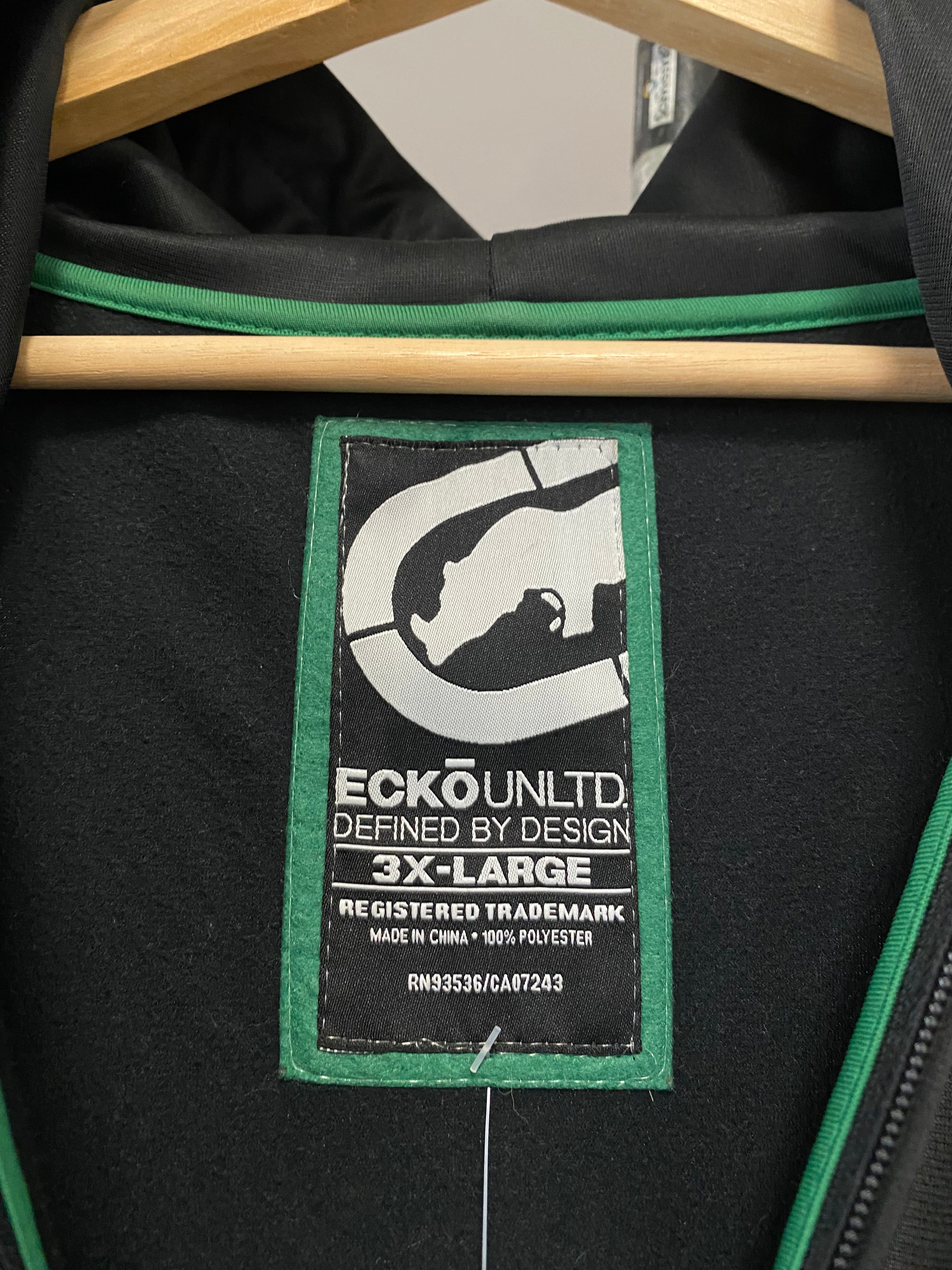 [3XL] Ecko Black Tactile Zip Hood Jacket