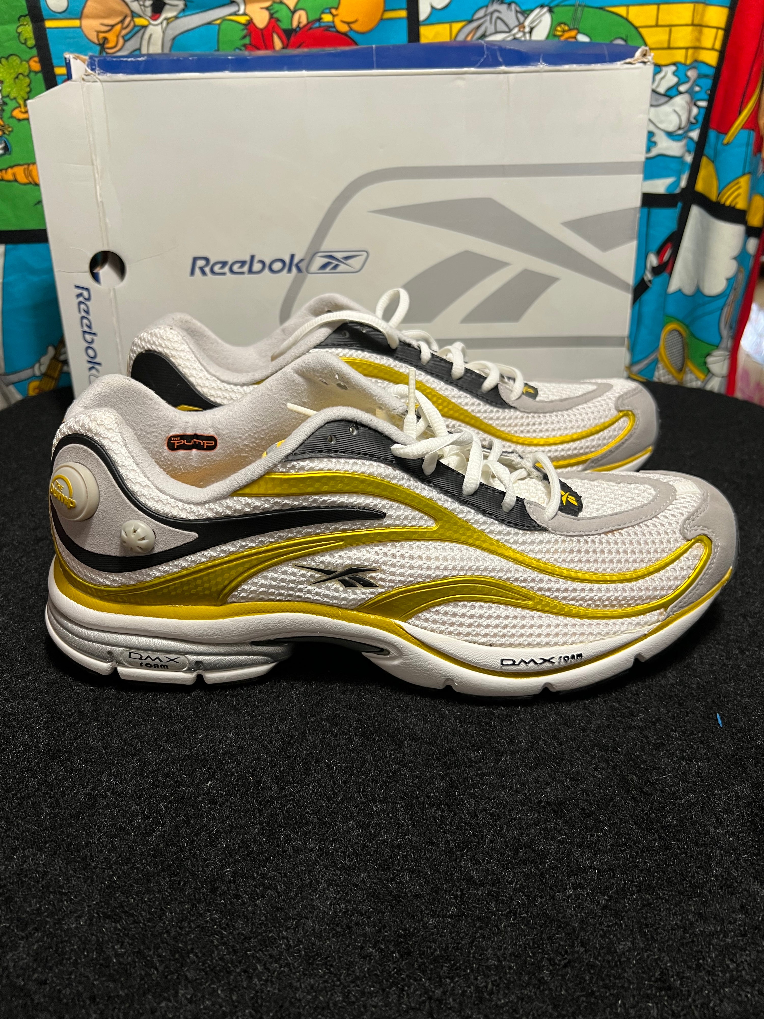 US12 - Reebok Pump Paris Trainer White/Gold NEW 1-161927