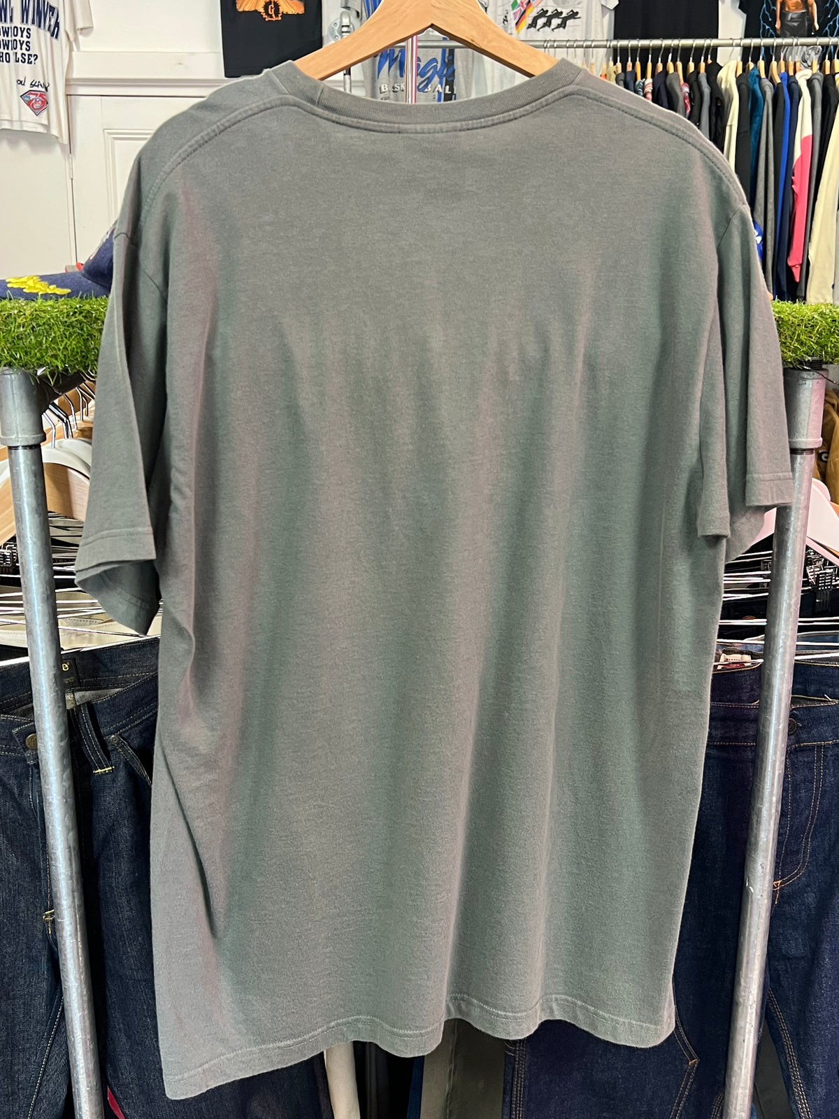 XL - Nike 2000s Green Tee Spatter Centre Tick